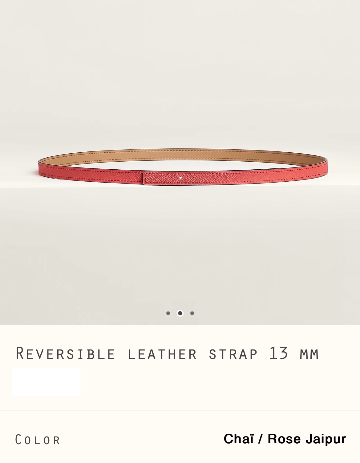 🧧 Hermes 全新 🆕 Chai x Rose Jaipur 奶茶色拼蜜桃粉紅  Swift Epsom皮 13 mm雙面皮帶