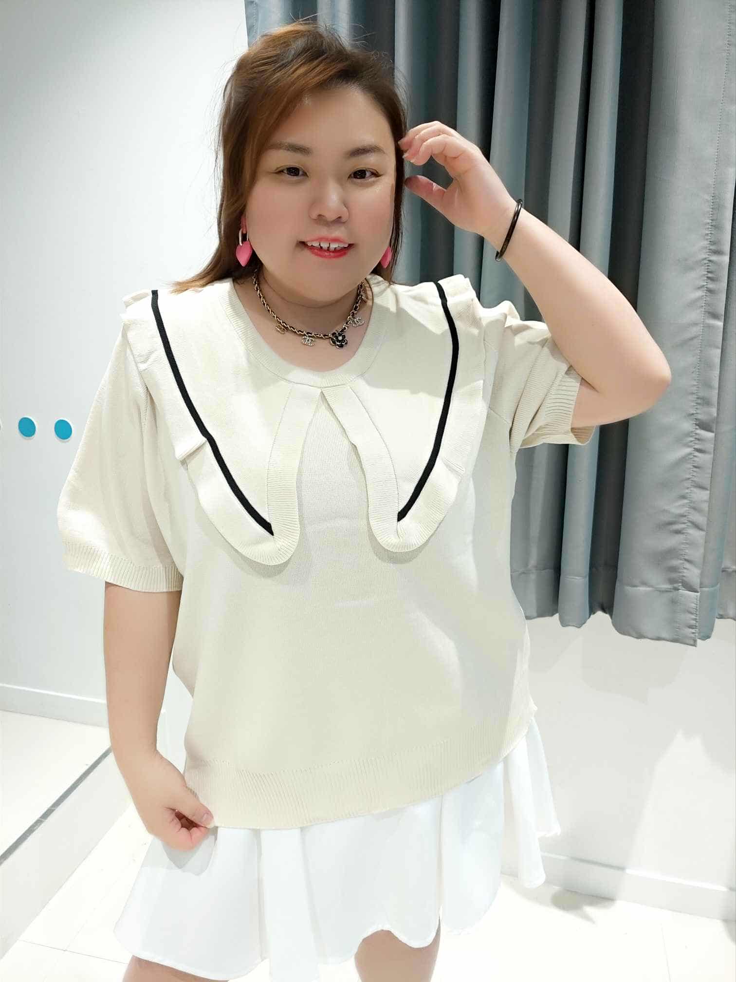 DSF14 大领摆设计针织上衣