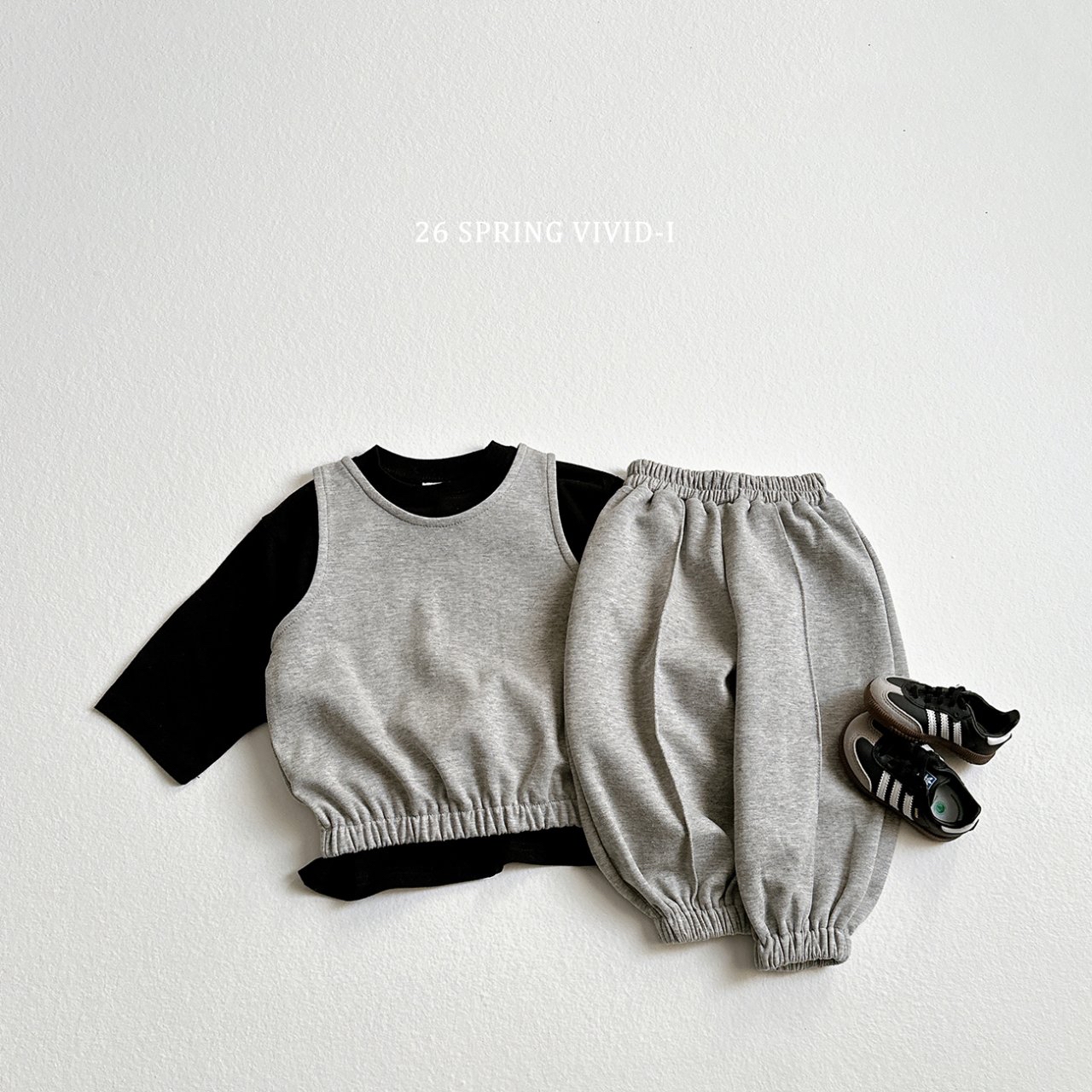 🌸預訂 韓國直送🌸🇰🇷VIVIDI三色微笑標籤背心上下套裝
