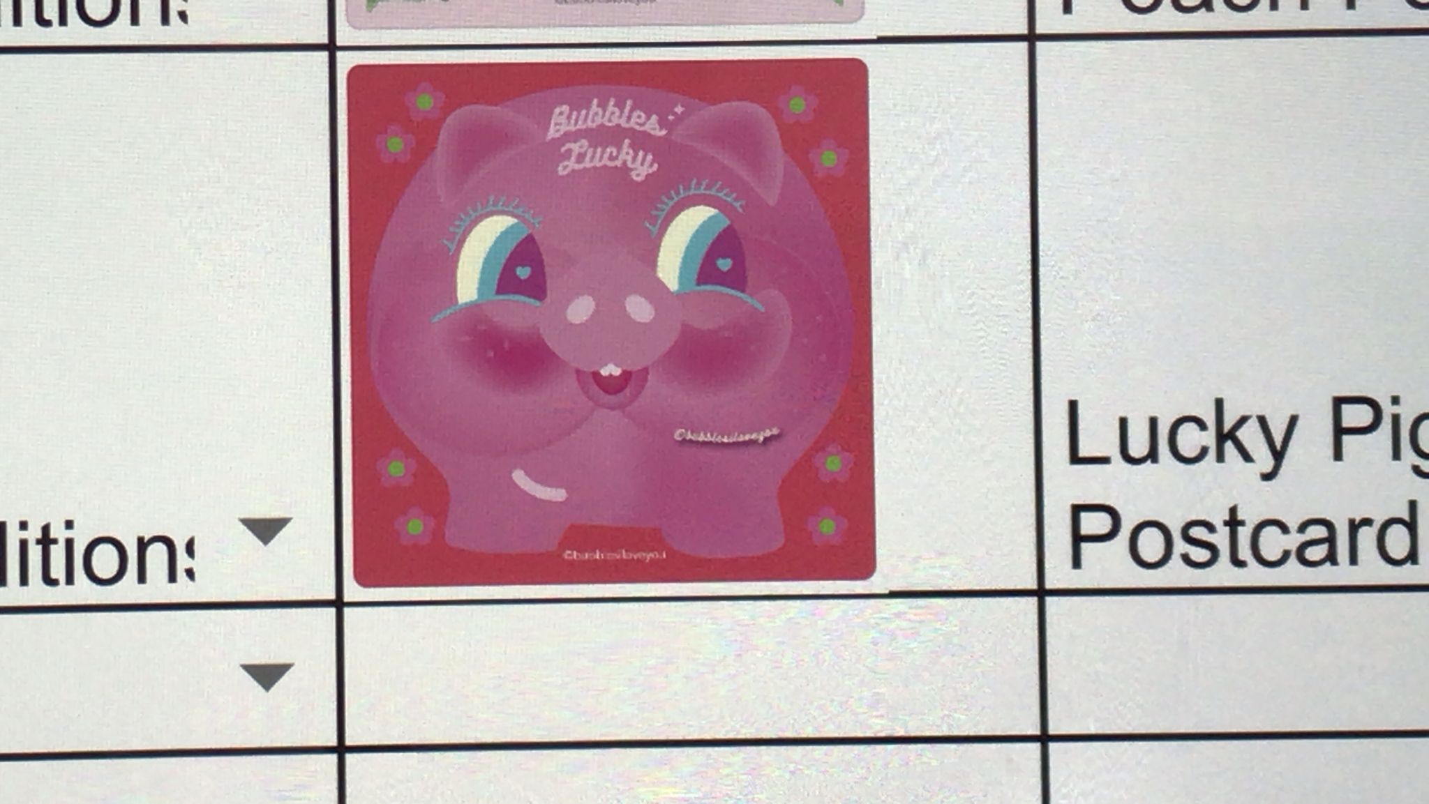 Bubbles I love you Postcard lucky pig