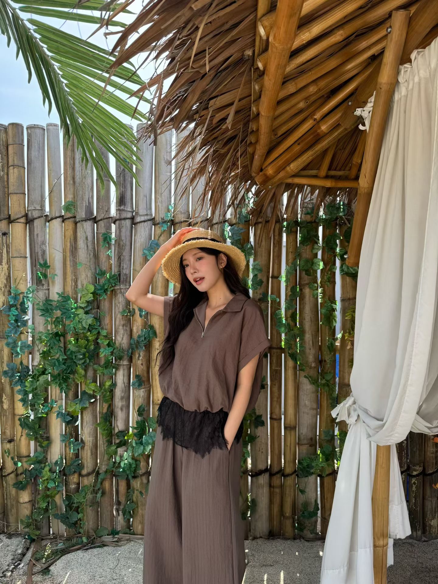 MG02_05 全橡筋直間落地褲 (3色)