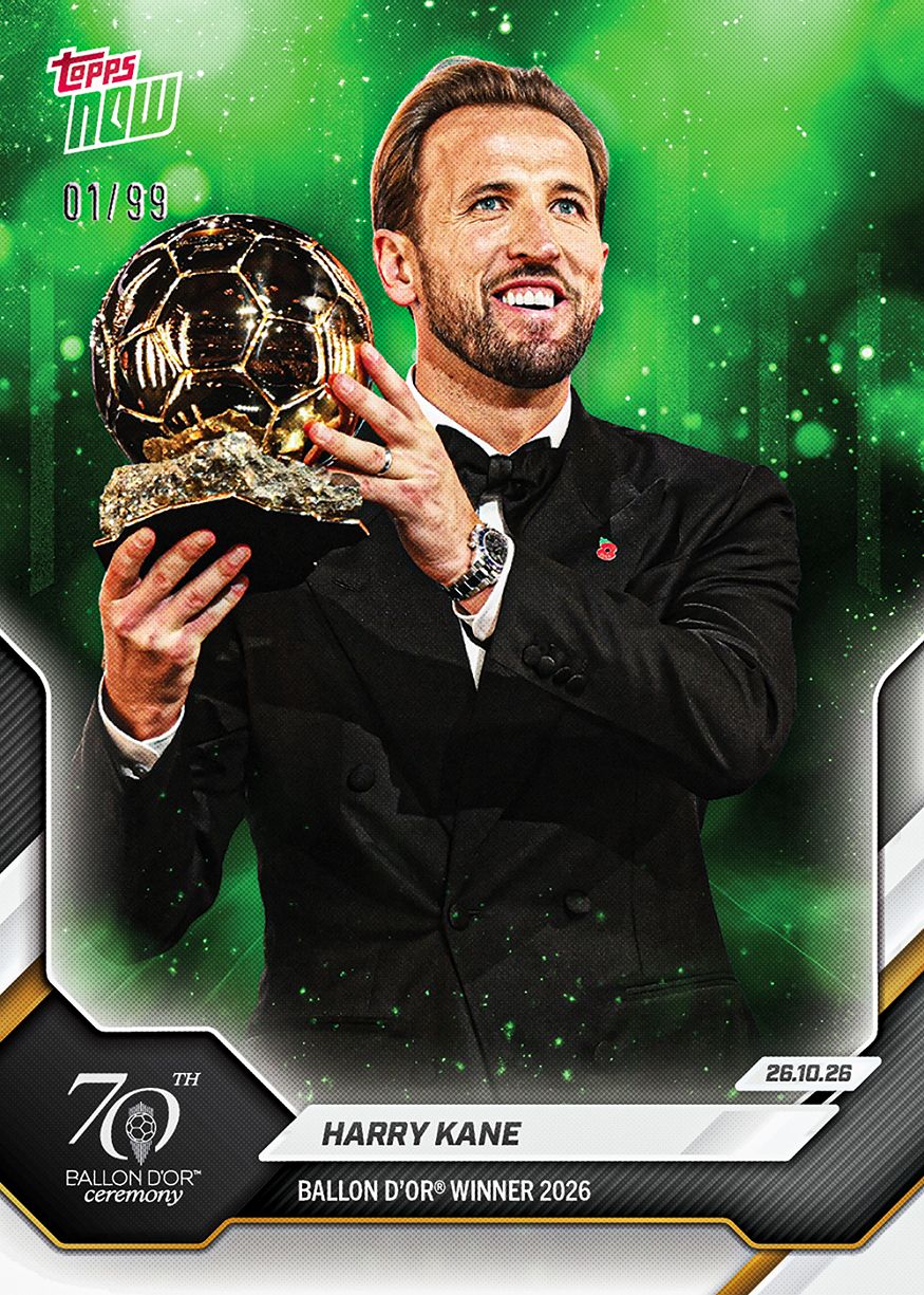 Harry Kane - 2026 Ballon d'Or Topps NOW® #1 金球獎得主紀念卡【團購】