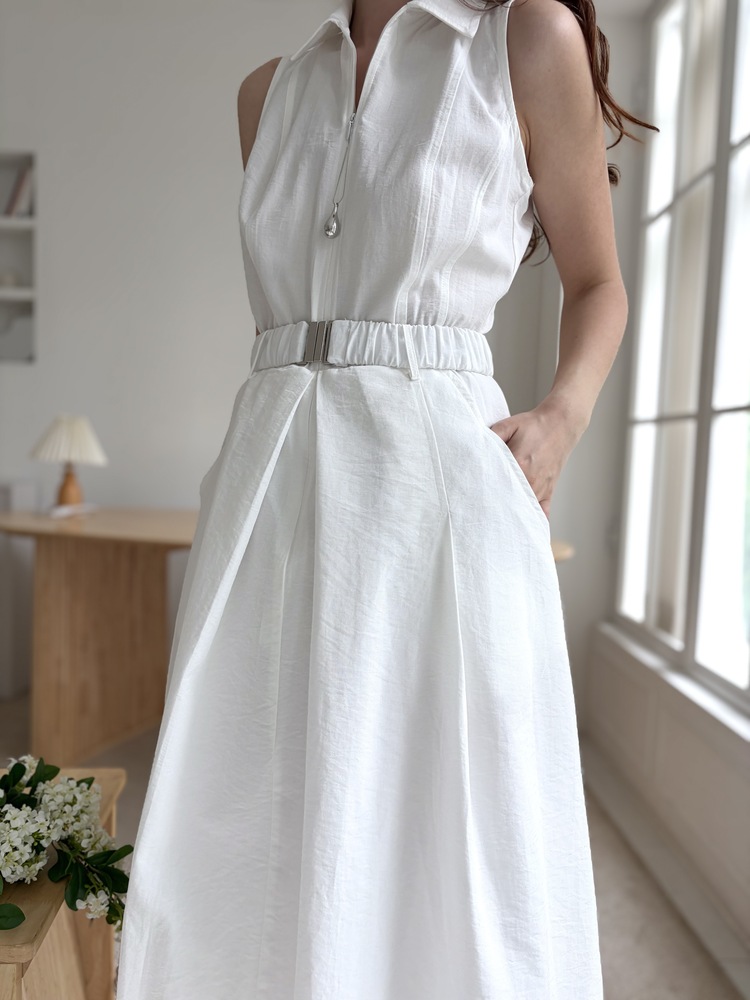 Jardin Belted Zip-Front Dress