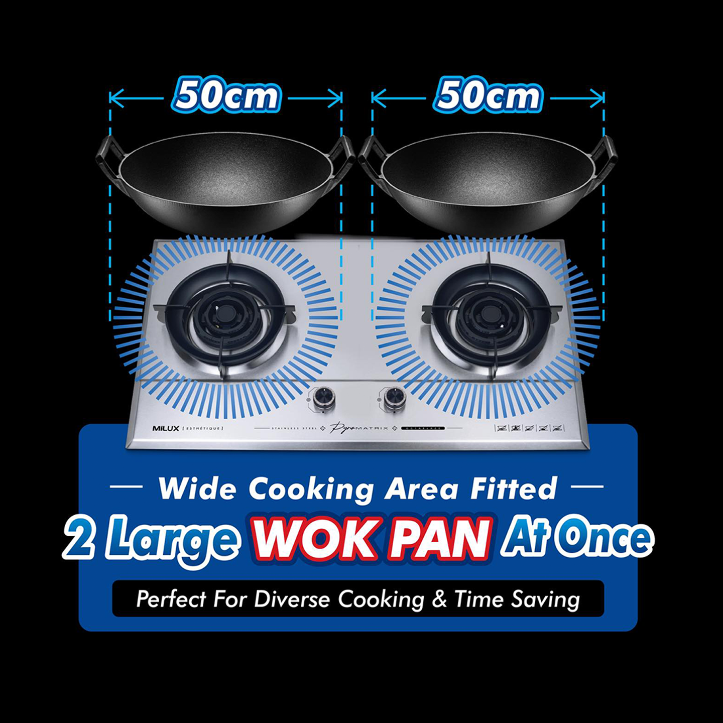 Milux Stainless Steel Built-in Hob (MGH-S9022)