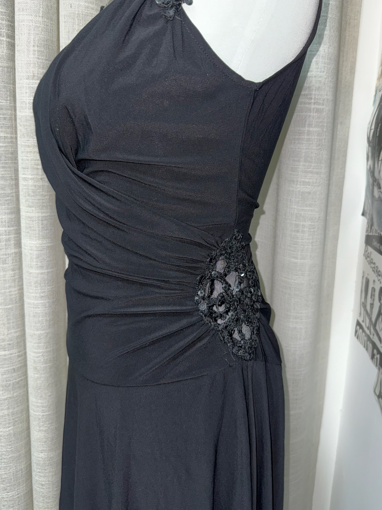 Surplice V-Neck Floral Trim Cocktail Dress