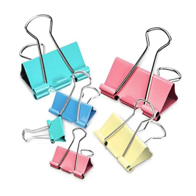 Colour Double Clip / Binder Clip – Klip Pengikat Warna (12 Pcs/Box) | Colourful Paper Binder for Office, School & Home