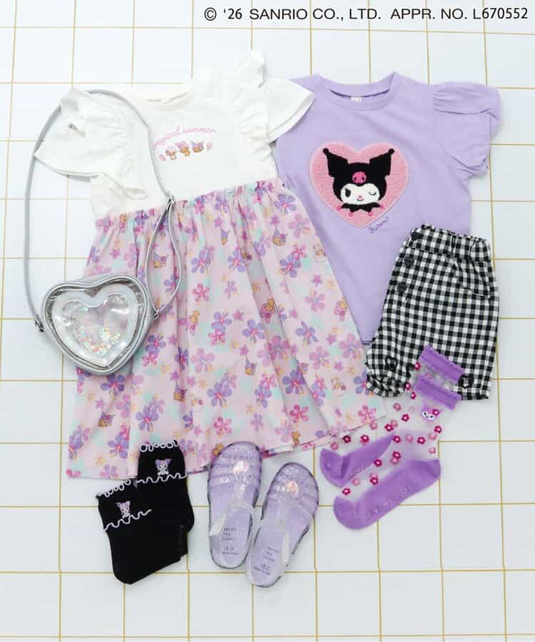 🇯🇵預訂 日本直送🇯🇵Apres les cours x Sanrio系列三色烘烤人物印花花卉滿拼接荷葉邊連身裙