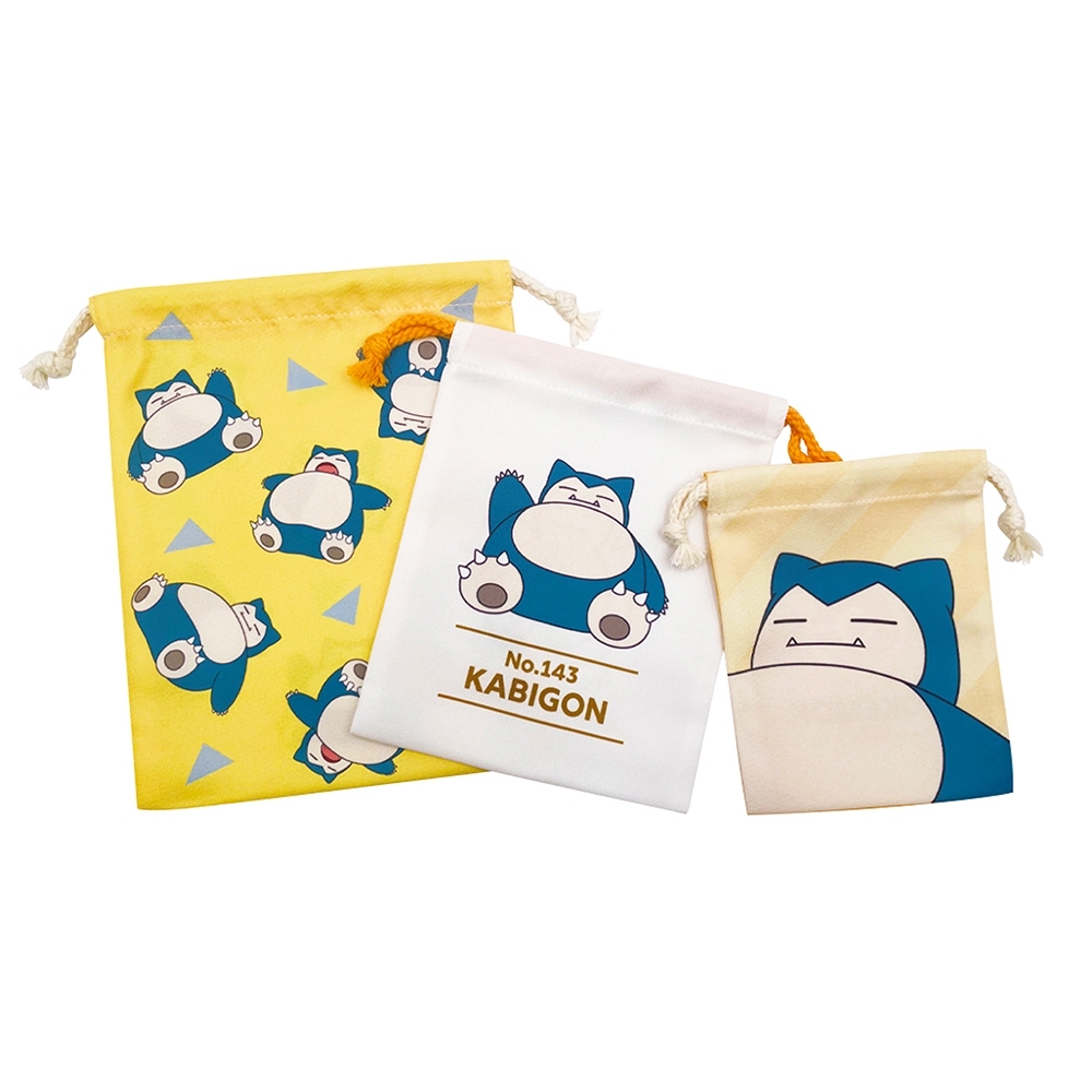 日本直送Pokemon比卡超卡比獸索袋一套三個