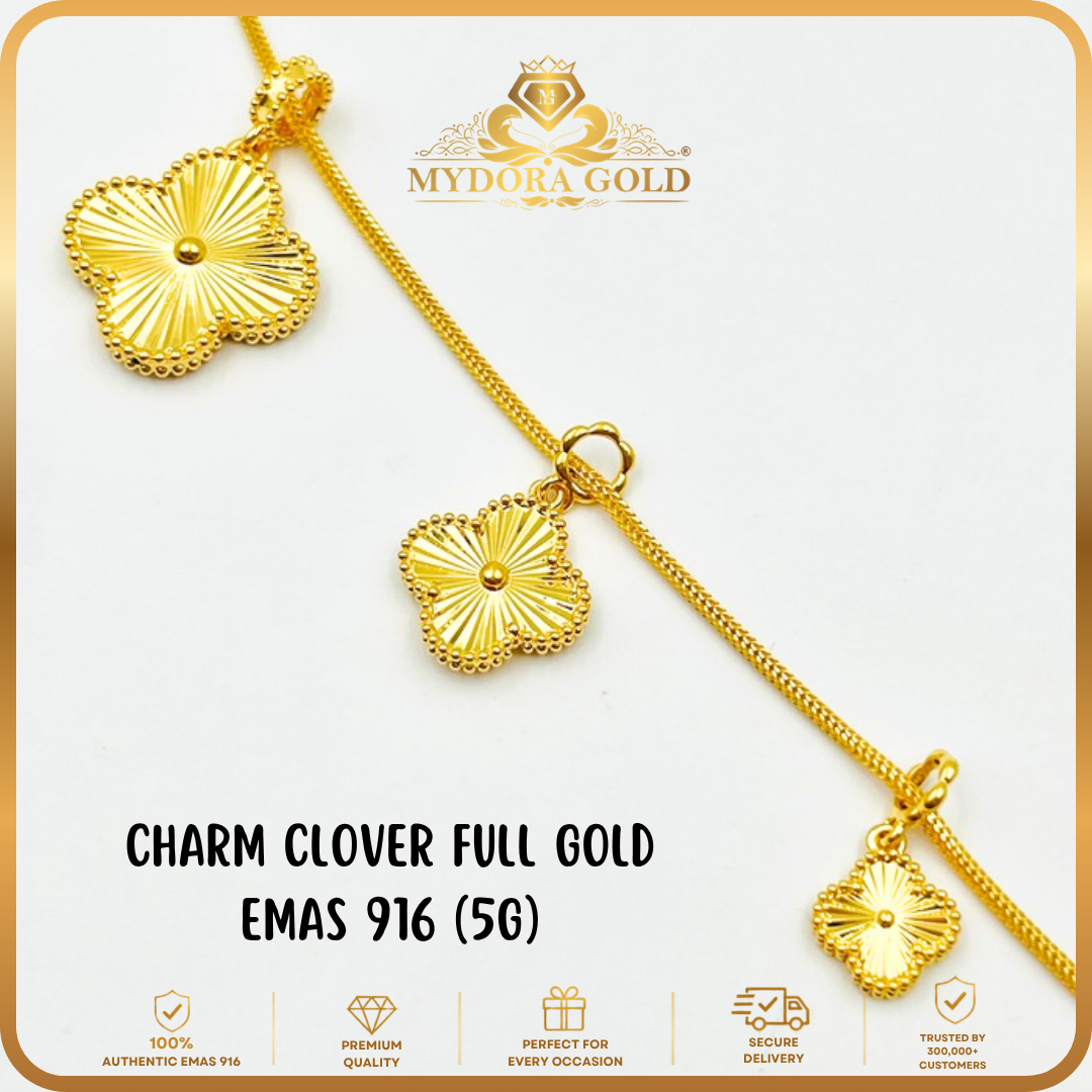 MYDORA Charm Clover Full Gold (5G) l EMAS 916/22K