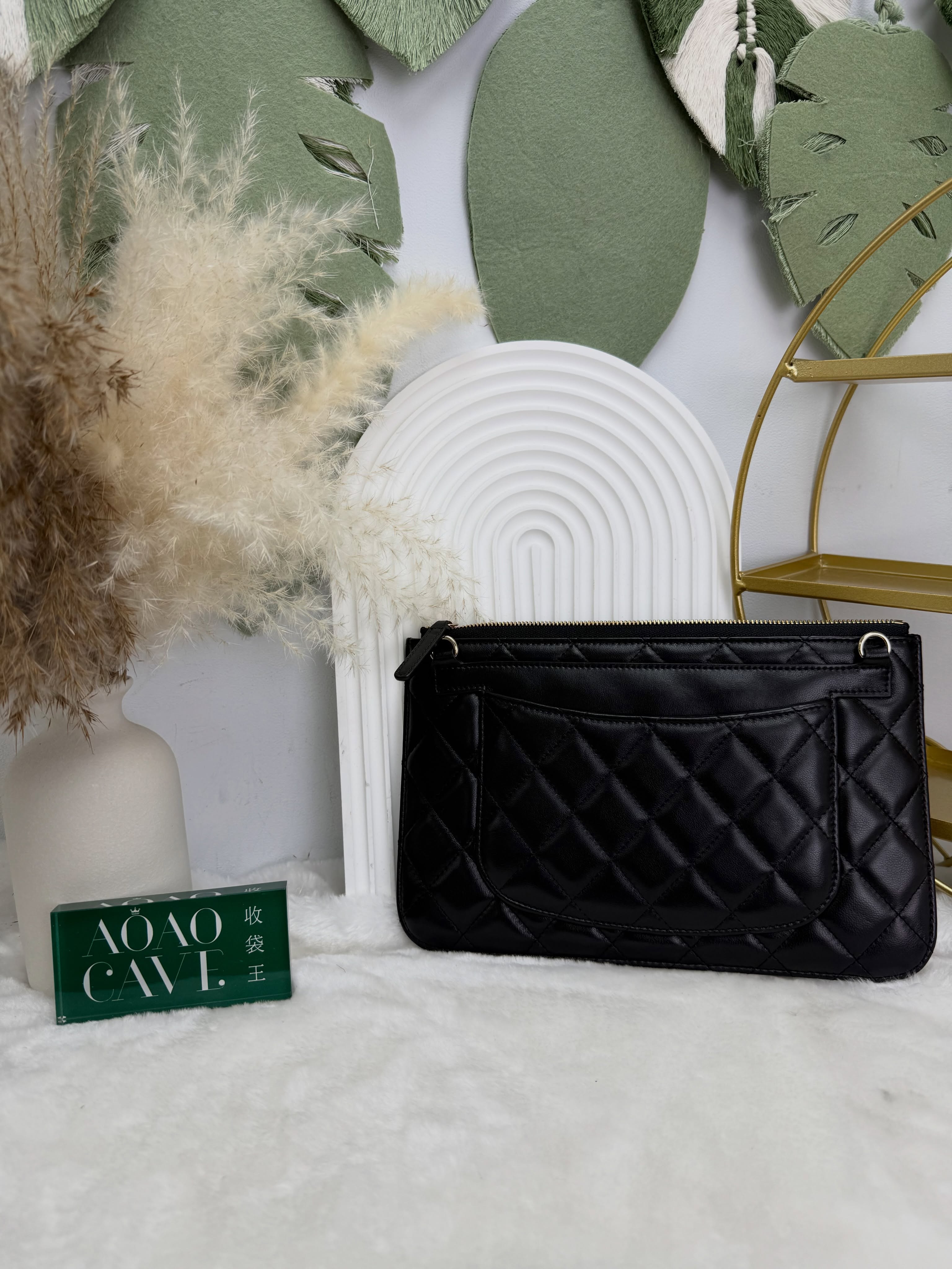 Chanel👜 PRE OWNED 🛍️黑色三合一 30開 有卡有塵袋🖤