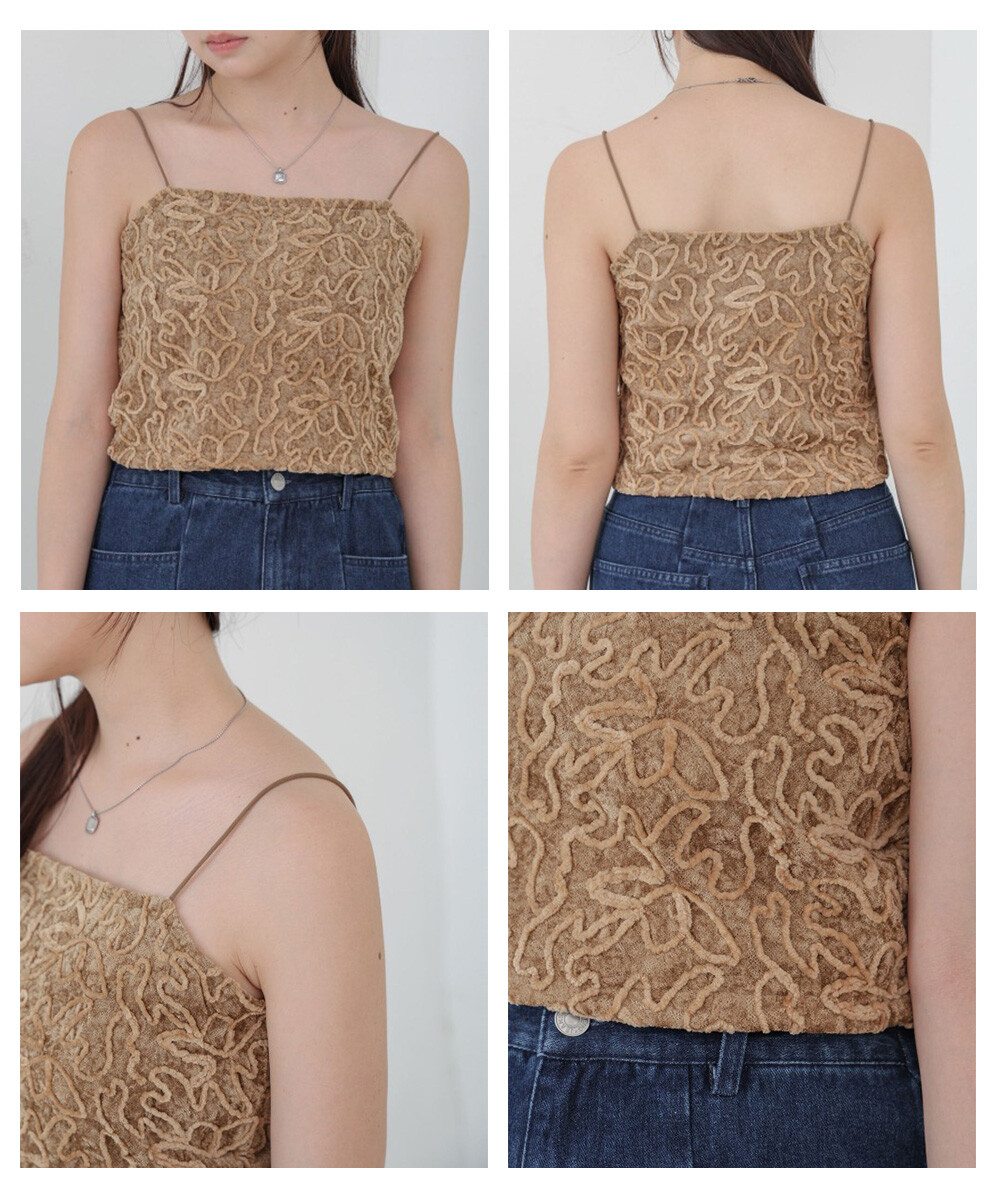 絲絨刺繡背心【JOT001】