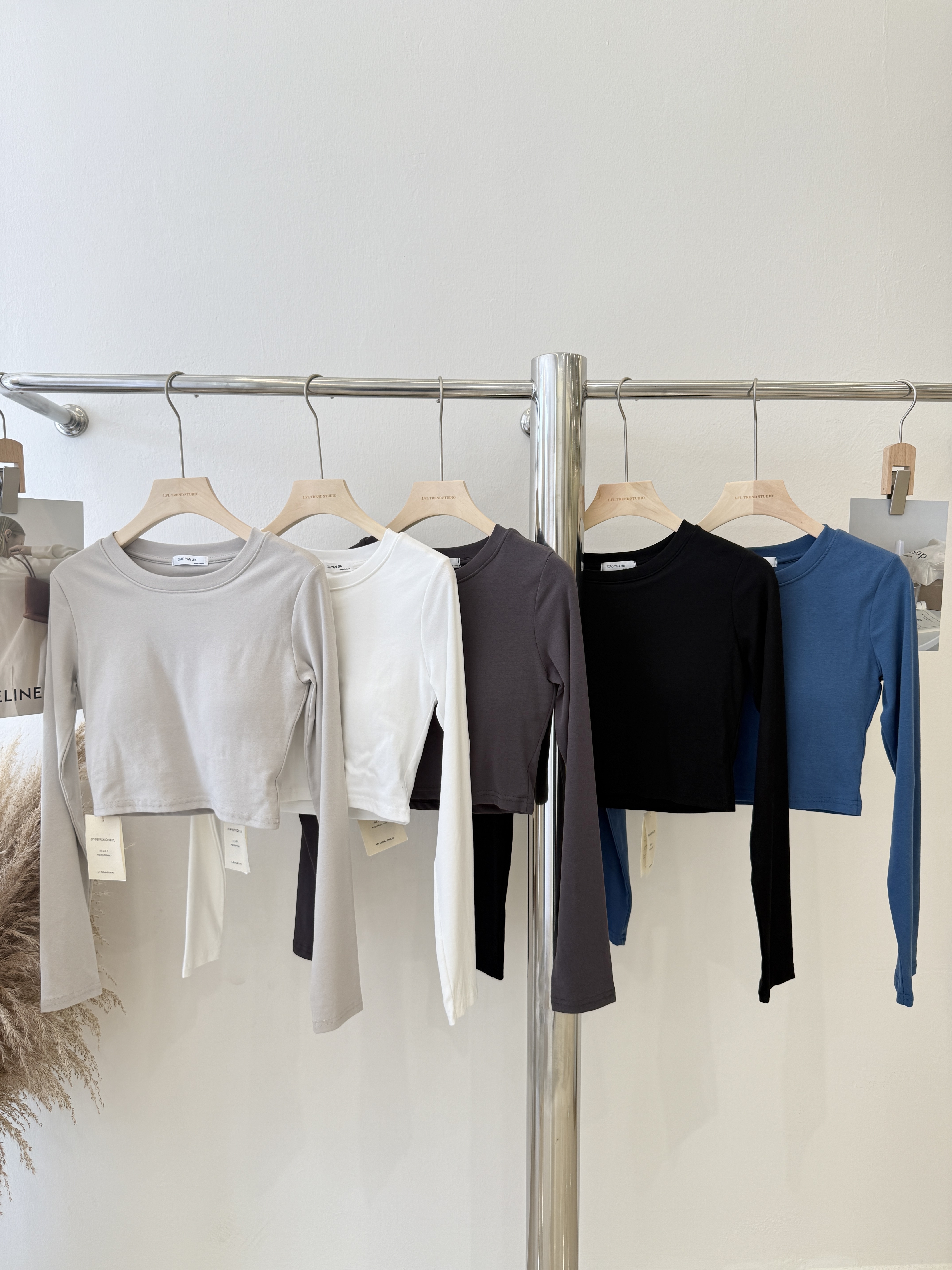 6820 百搭圆领胸垫长袖