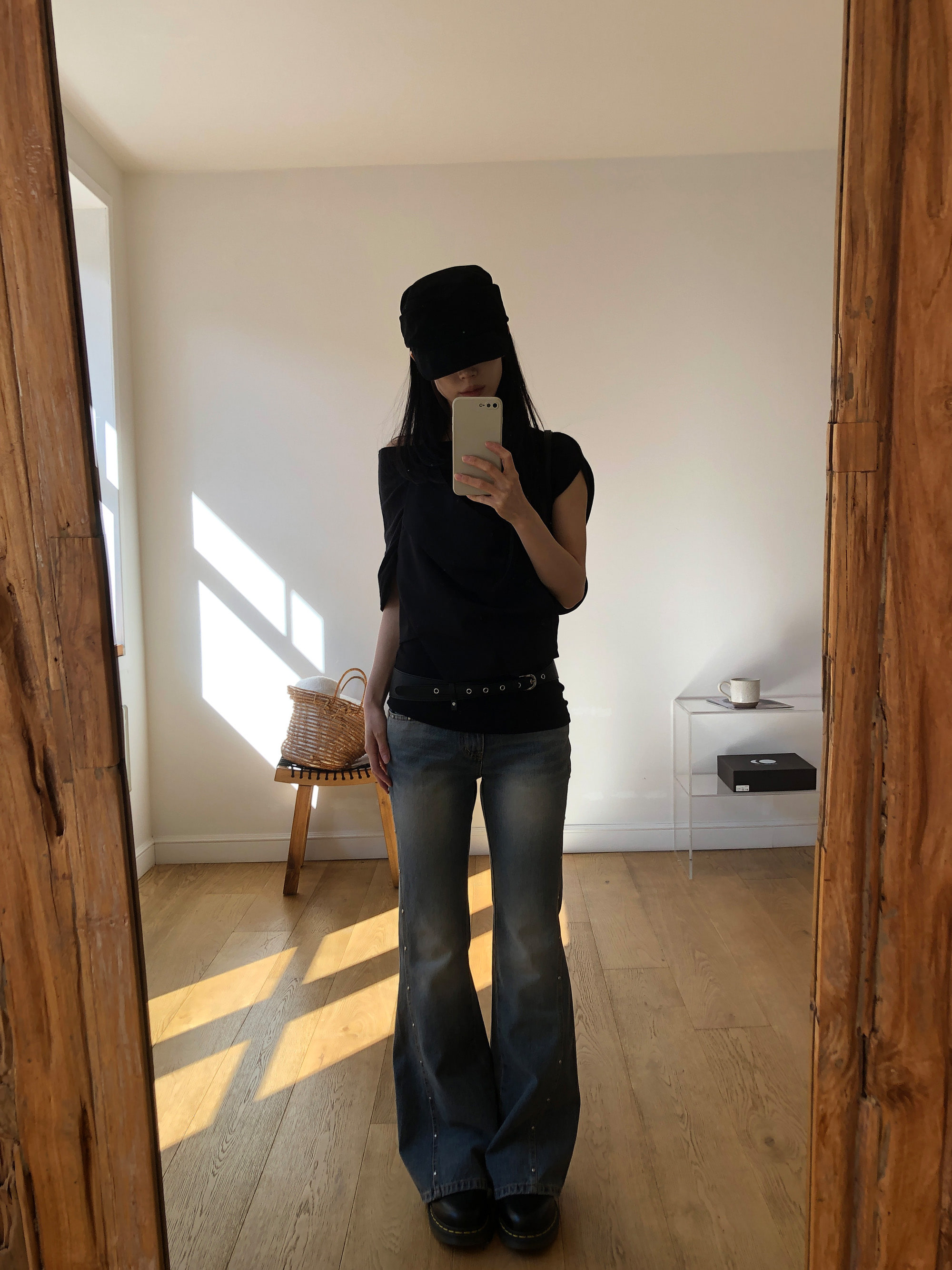 Studded Flare Denim Jeans