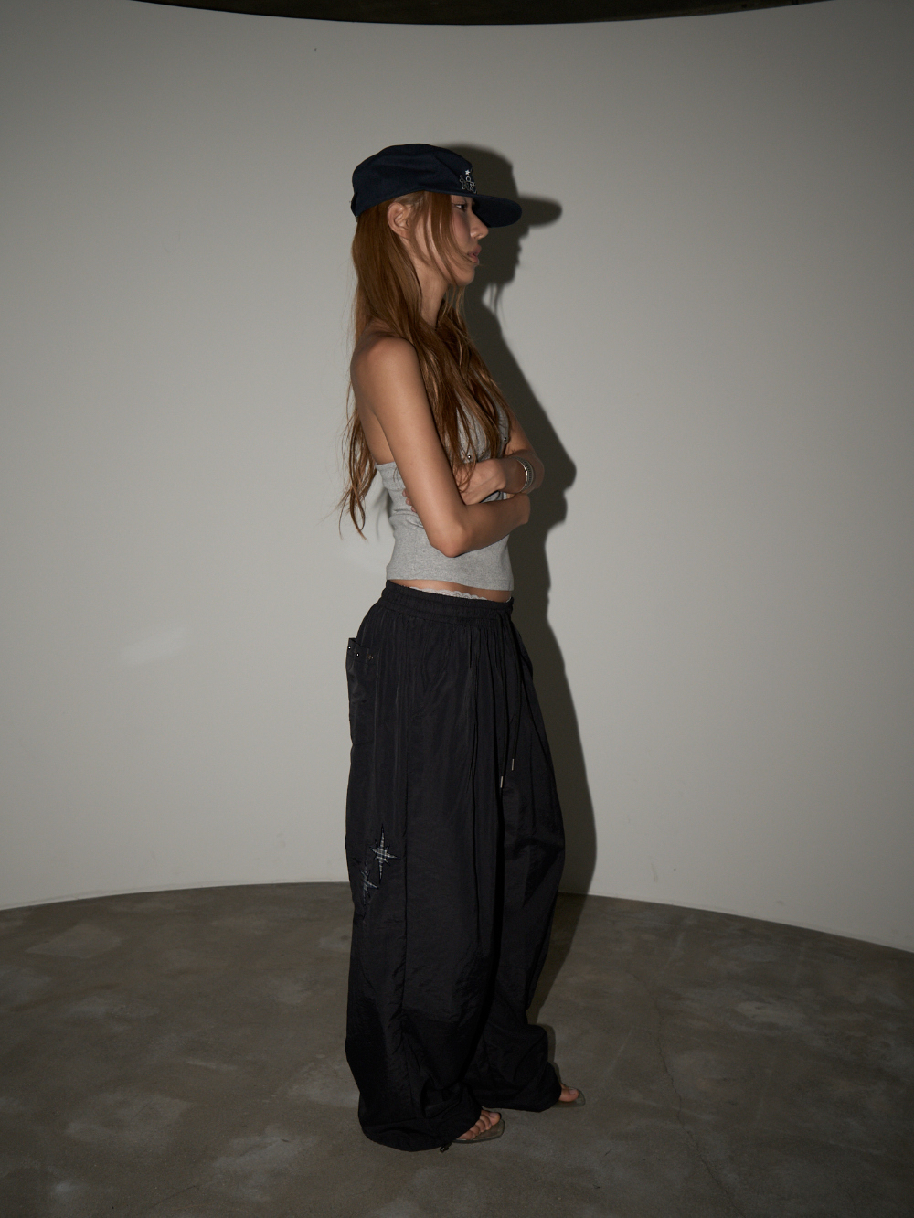 Star Embellished Nylon Pants