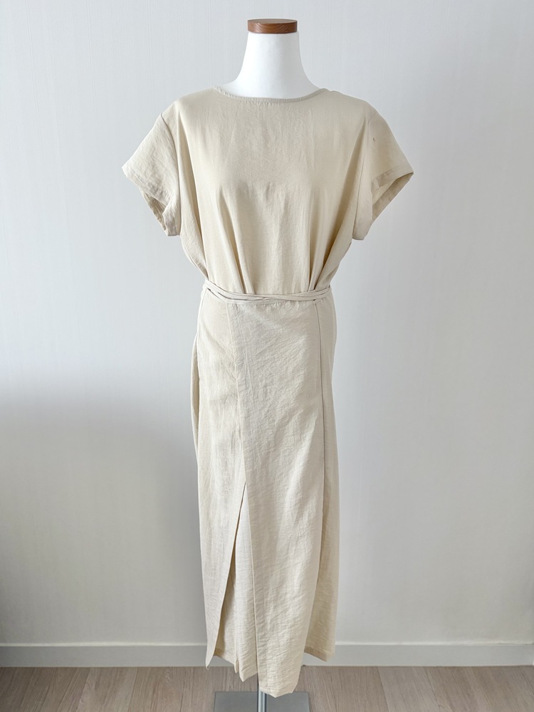The Timeless Wrap Dress (Beige)