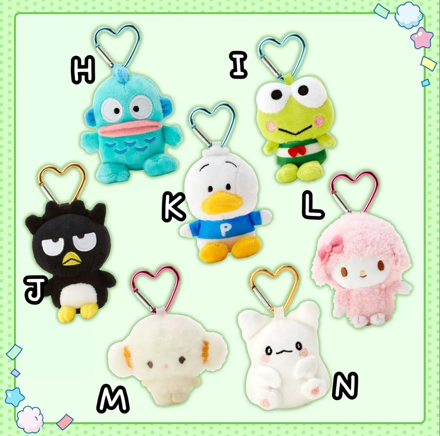 Sanrio 角色心形扣絨毛吊飾系列
