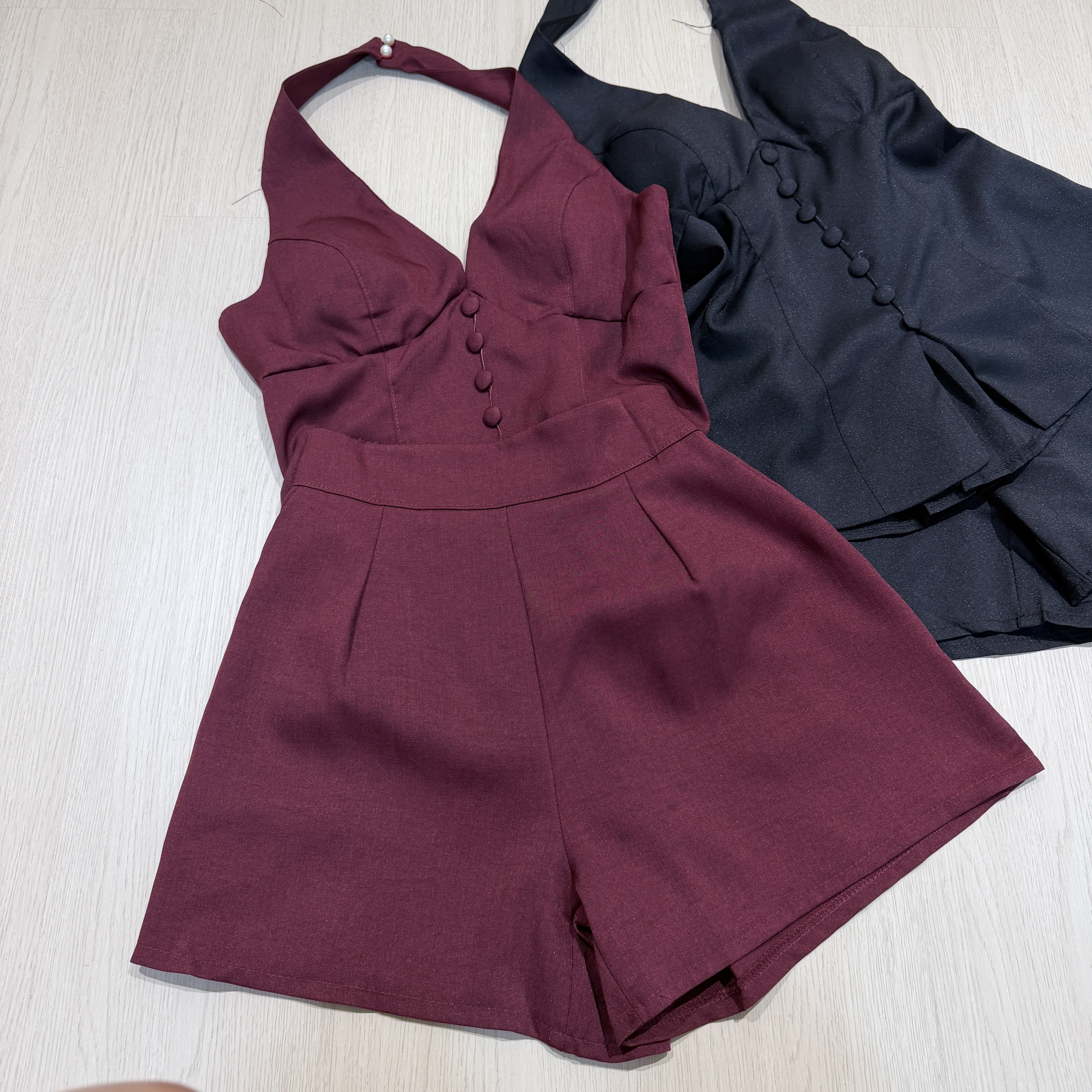 气质挂脖吊帶上衣和裤子套裝