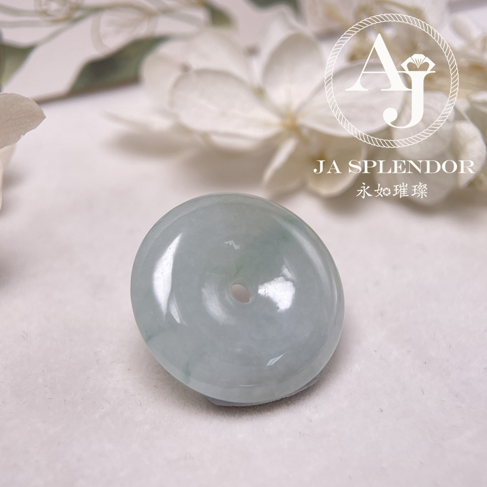 JN-184 天然翡翠A玉 冰潤飄綠平安扣