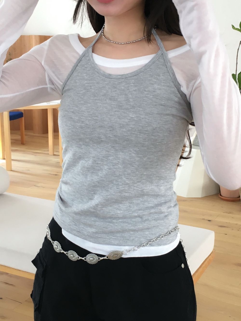 Layered Tencel Tee & Sleeveless Set