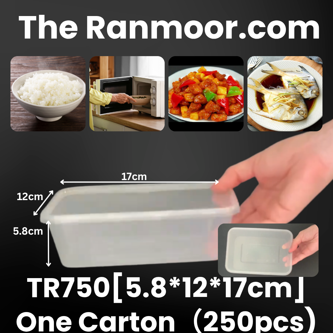 The Ranmoor丨 TR750丨One Carton 250pcs [5.8*12*17cm]丨Food-Grade PP Container