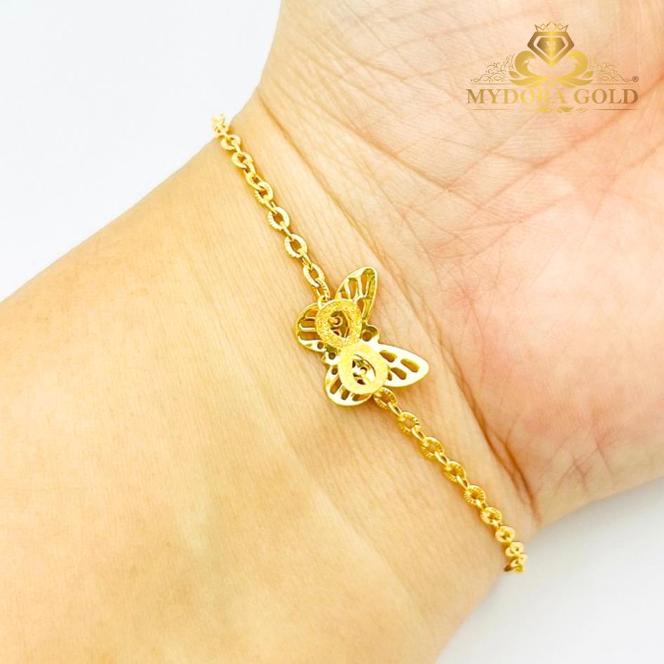 MYDORA Rantai Tangan Sauh Matahari + Butterfly l EMAS 916/22K