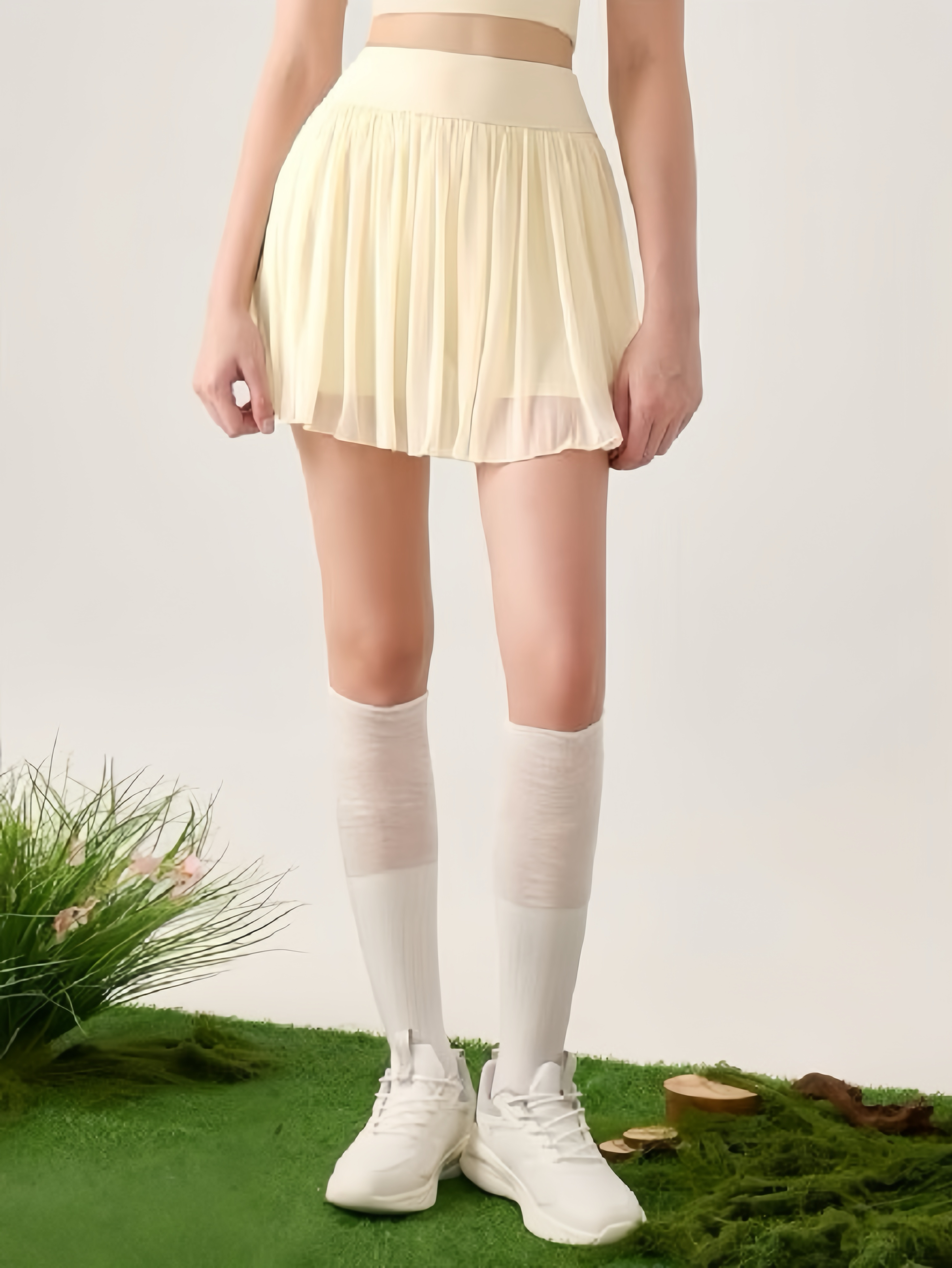 羽感防走光高腰蛋糕邊網球裙