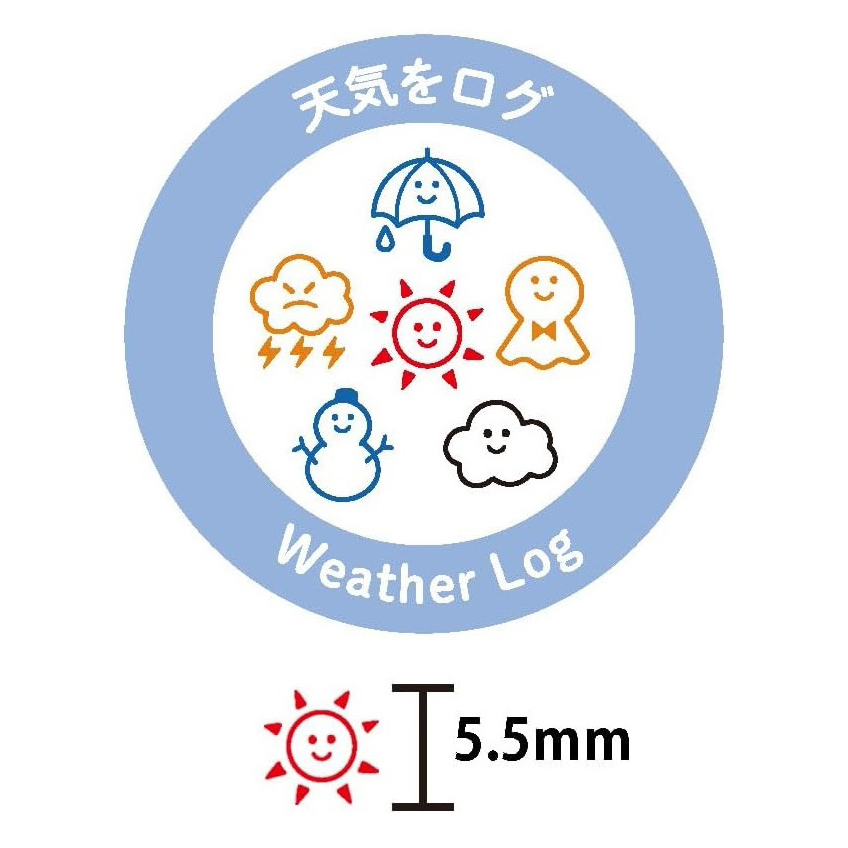 現貨｜天氣圖案 Pochitto6 日版 按壓式6連印章 手帳印章 (1850-001) 