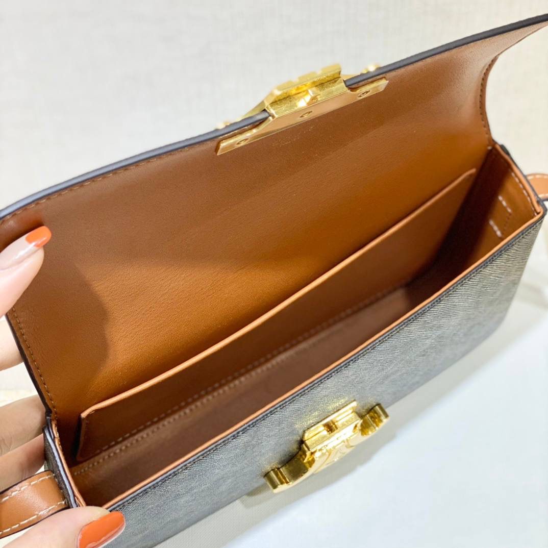 🔥大货实拍图 𝗖𝗘𝗟𝗜𝗡𝗘 ♥ 𝗧𝗥𝗜𝗢𝗠𝗣𝗛𝗘 𝗦𝗛𝗢𝗨𝗟𝗗𝗘𝗥 𝗕𝗔𝗚 感觉这两年𝐂𝐞𝐥𝐢𝐧𝐞是不是打开了任督二脉！出的包是越来越绝了！新款凯旋门腋下包简直惊喜爆棚！确认过眼神是我想要的包！必须要拥有的那种❗️ 型号：194142 尺寸：20*10*4cm