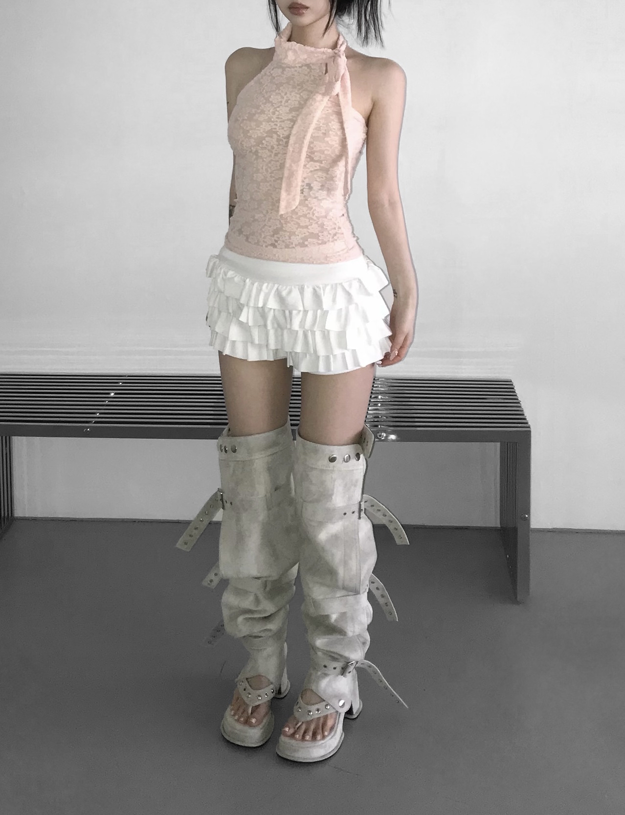 Layered Ruffle Mini Skort