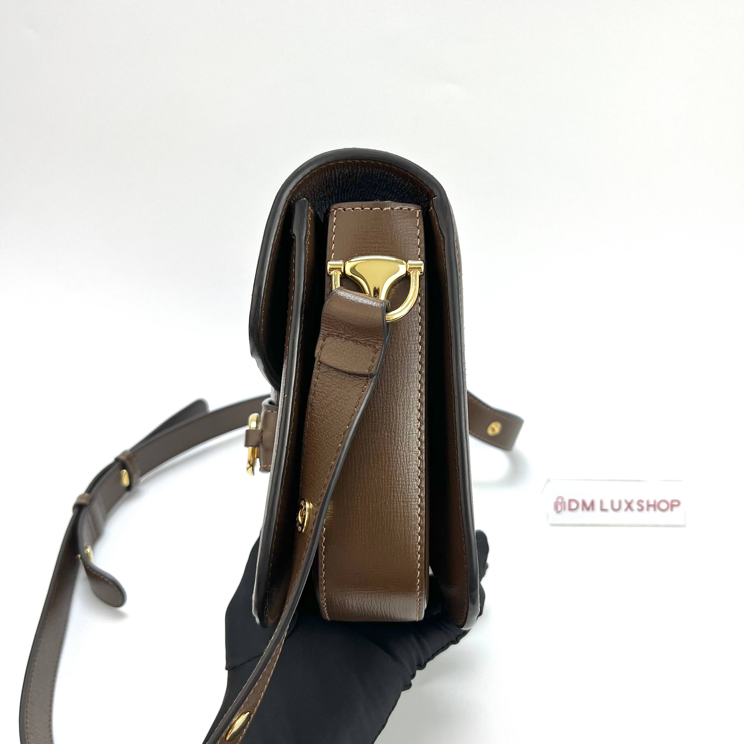 Gucci Horsebit 1955 Shoulder Bag Brown Medium GHW