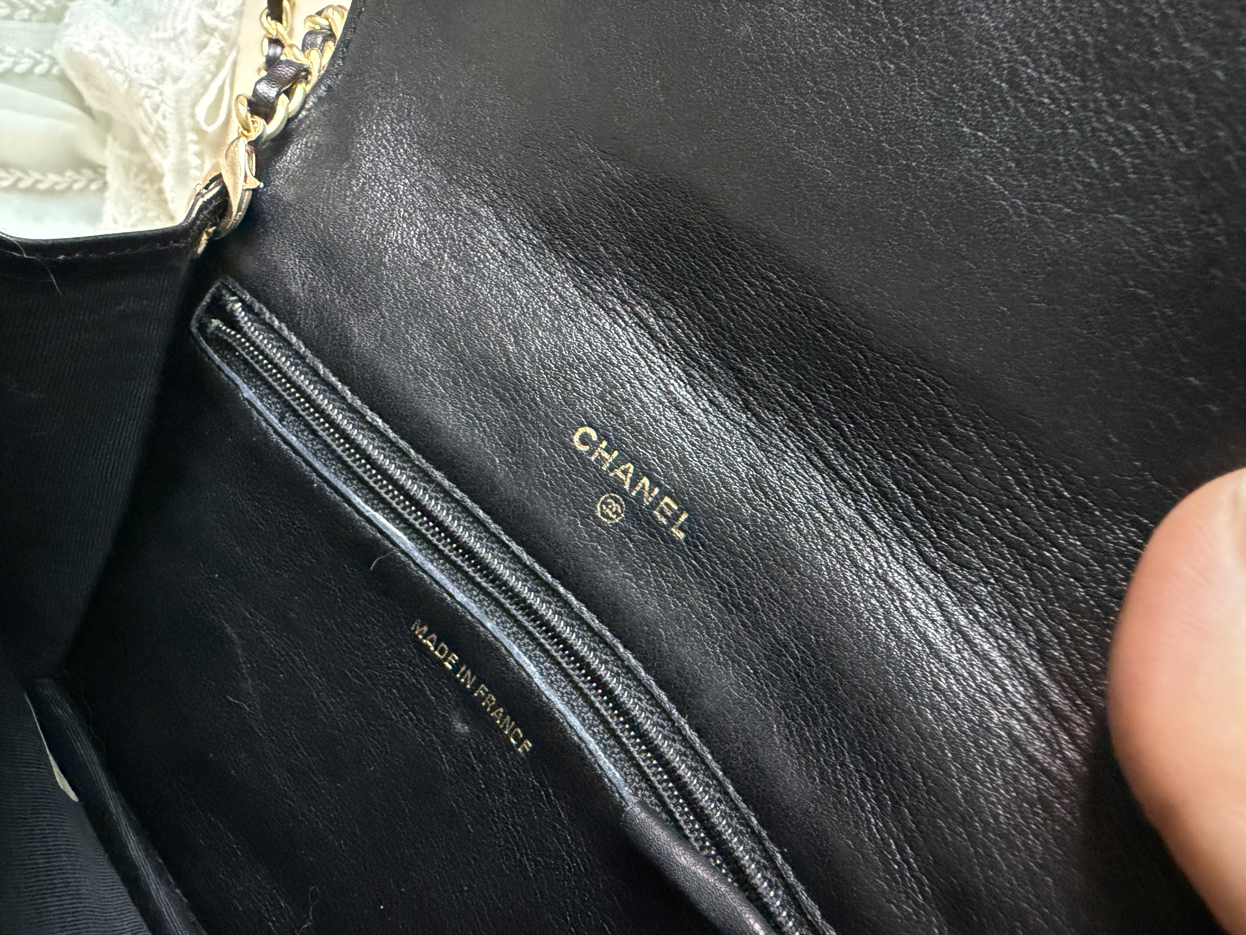 chanel cc black matelasse  black leather flap cutch bag