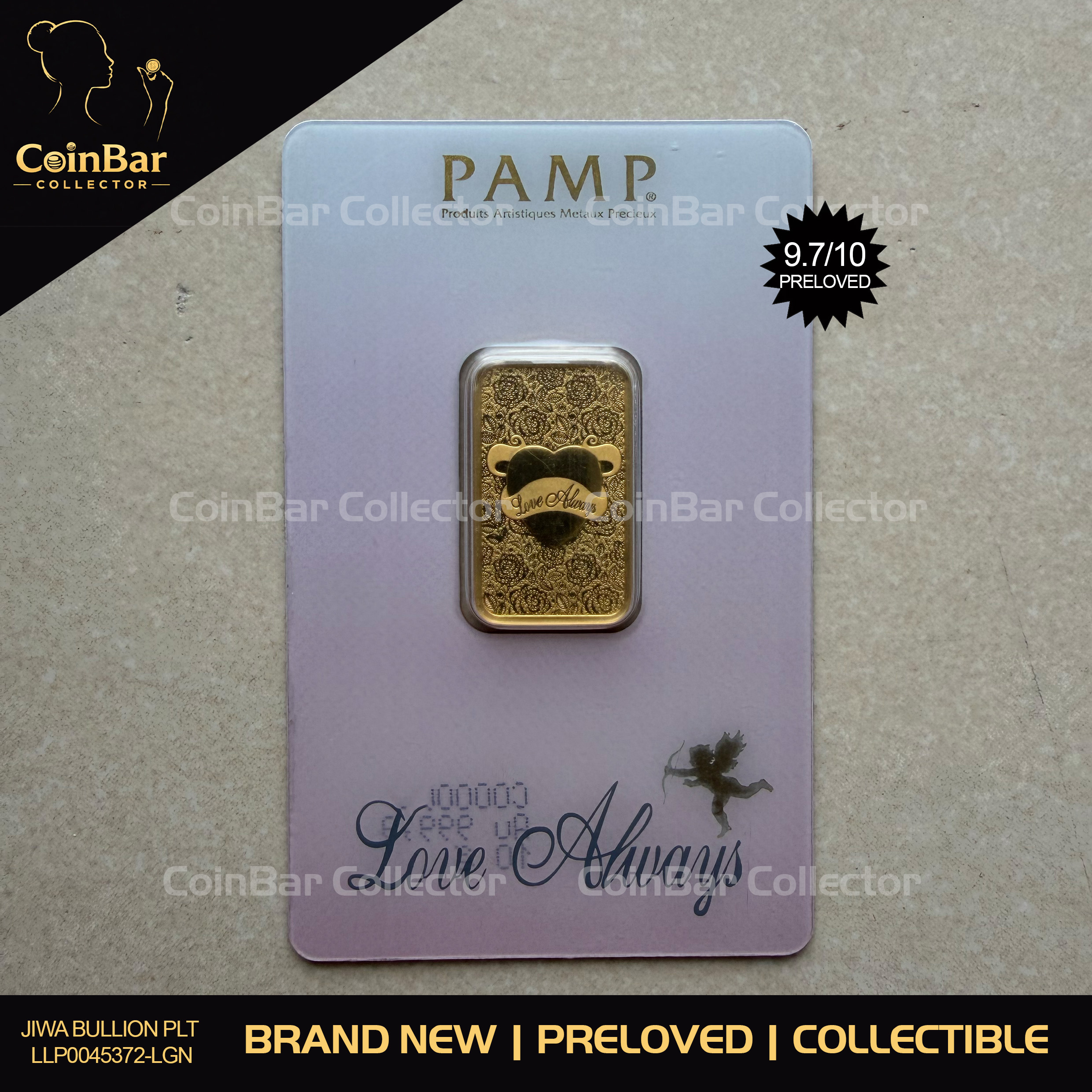 (SN15) PAMP RARE 2017 Love Always 10g🇨🇭Swiss Limited Gold Bar Emas 999.9 永恒的爱
