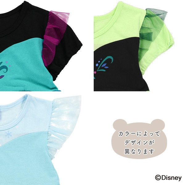 🇯🇵預訂 日本直送🇯🇵三色Frozen造型短袖印花薄紗短袖連身裙