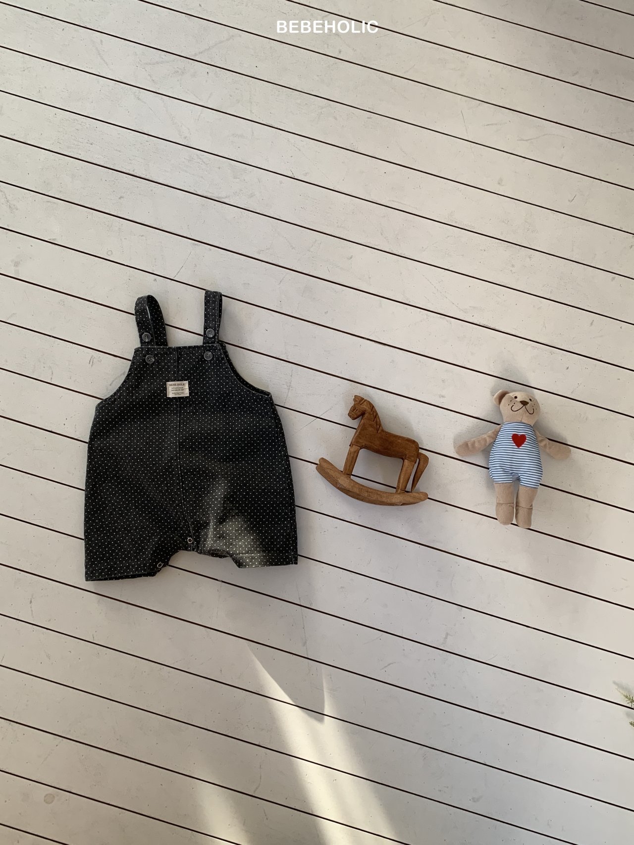 🌸預訂 韓國直送🌸🇰🇷BEBEHOLIC兩色兔耳造型波點吊帶連身褲