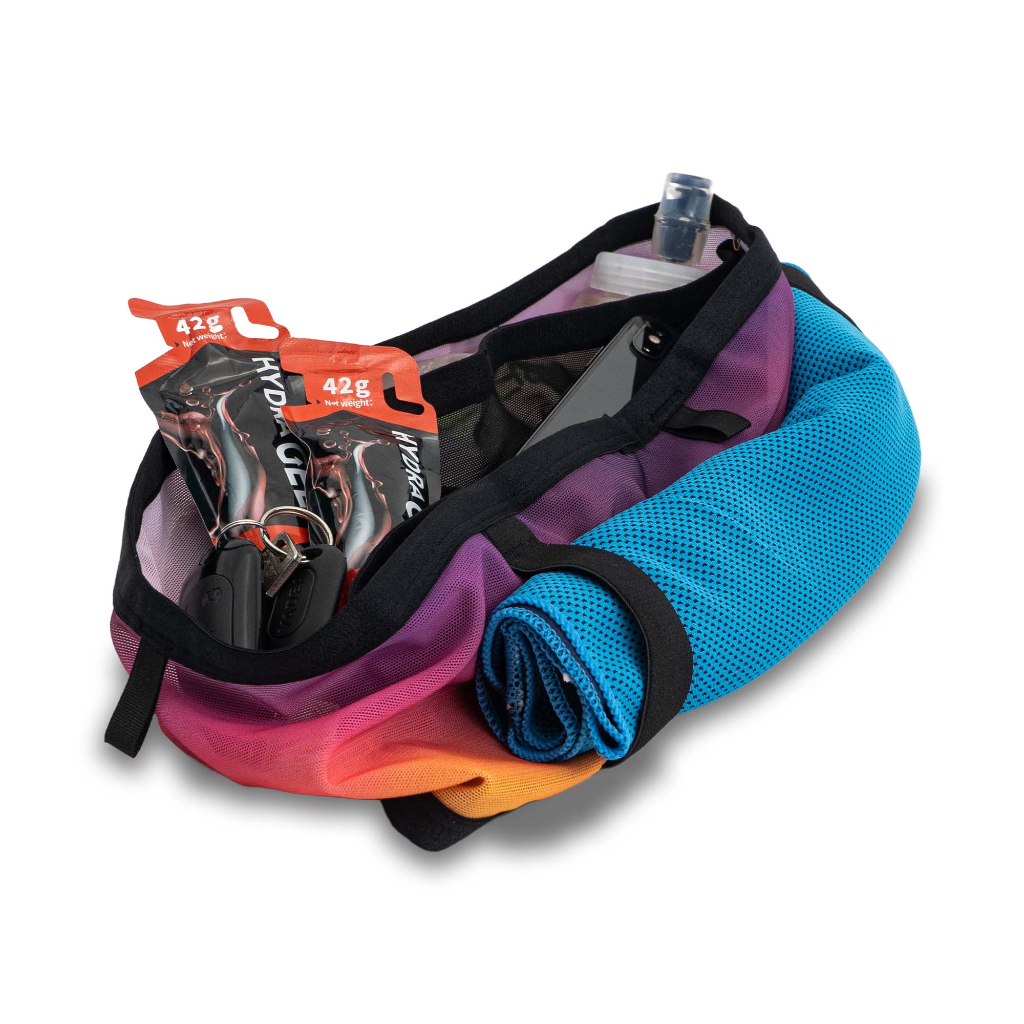 "SUNRISE"網質彈性超透氣貼身跑步腰帶腰包