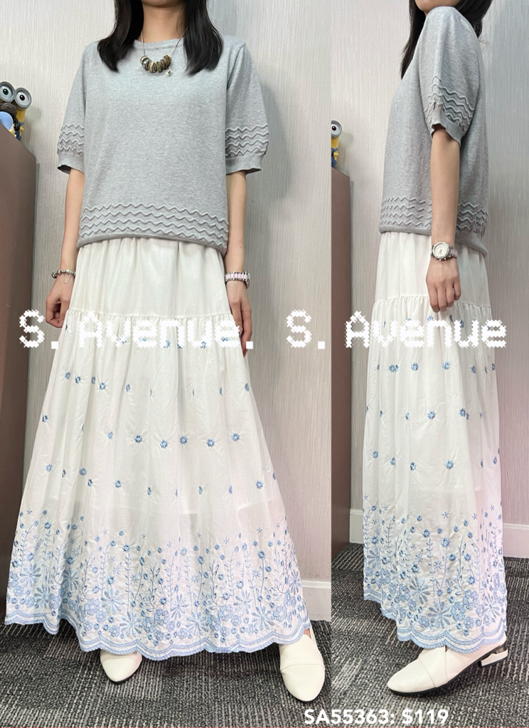 SA55363: 短袖波浪邊混色線top