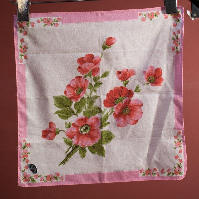 Vintage Double Fish Made in China 雙魚牌 Floral Pattern Handkerchief Set of 2(EV387)