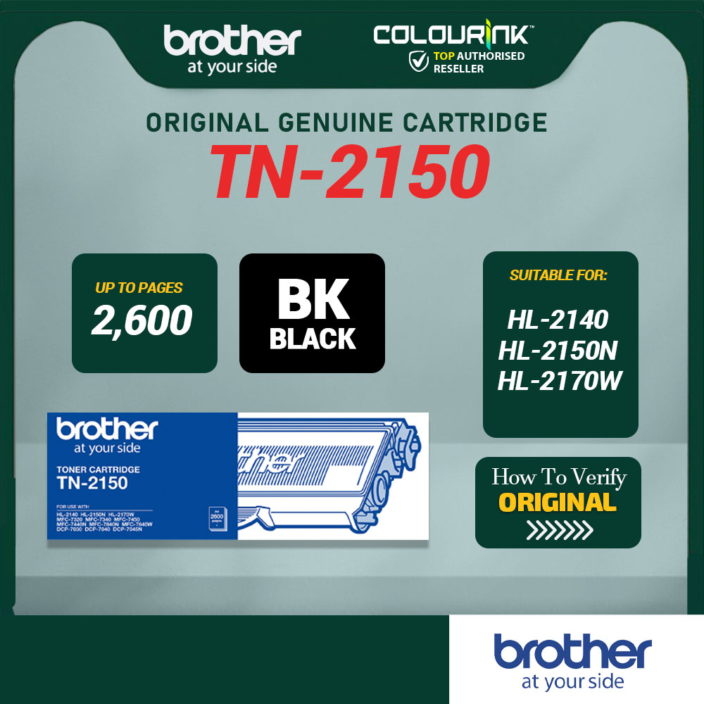 Brother TN-2150 Original Monochrome Toner Cartridge Black for HL-2140L HL-2150N HL-2170W DCP-7030 DCP-7040 MFC-7340