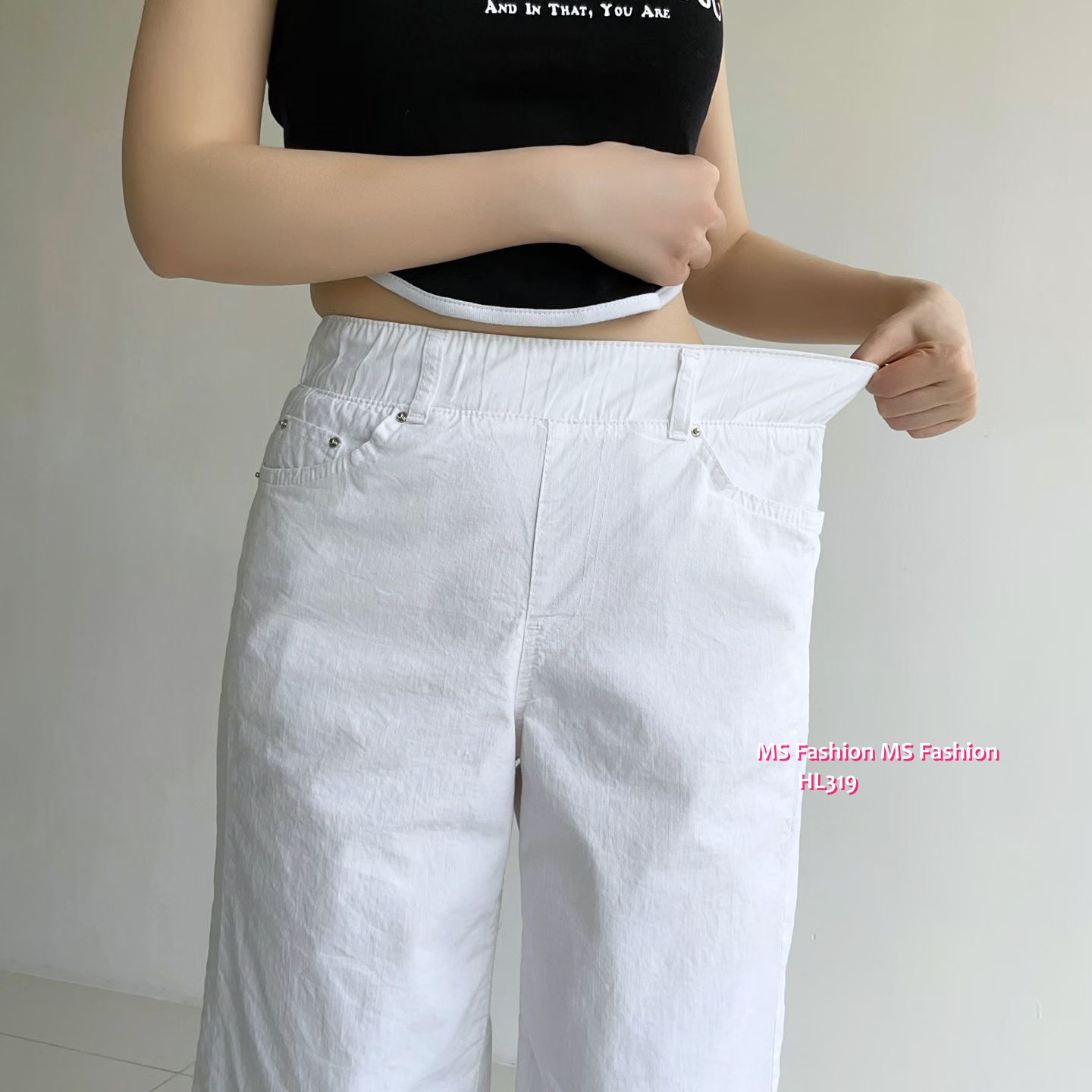 HL319 韓國👖Howluk微吊腳彈力棉闊筒褲