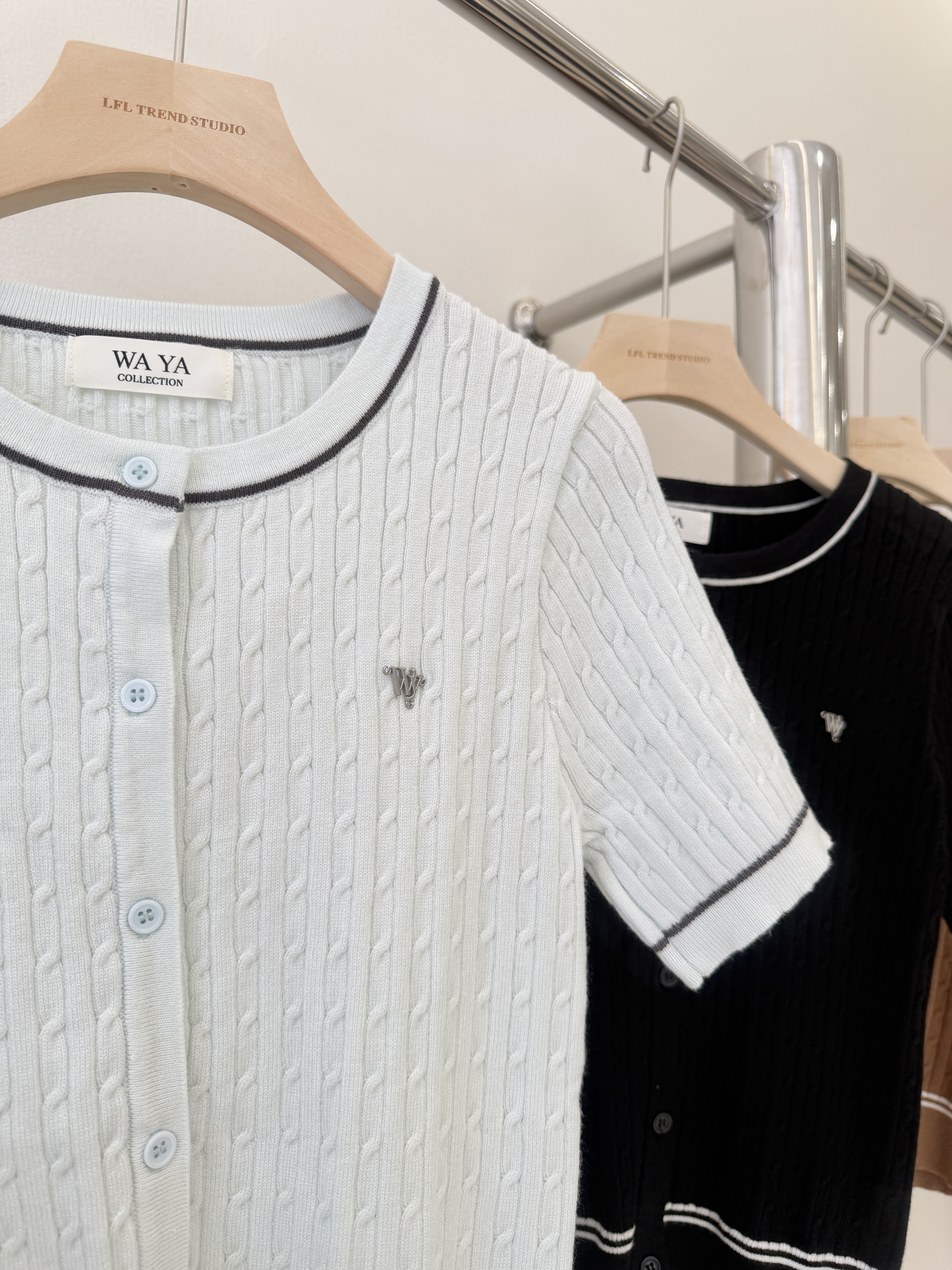 6524 小香风撞色针织短袖