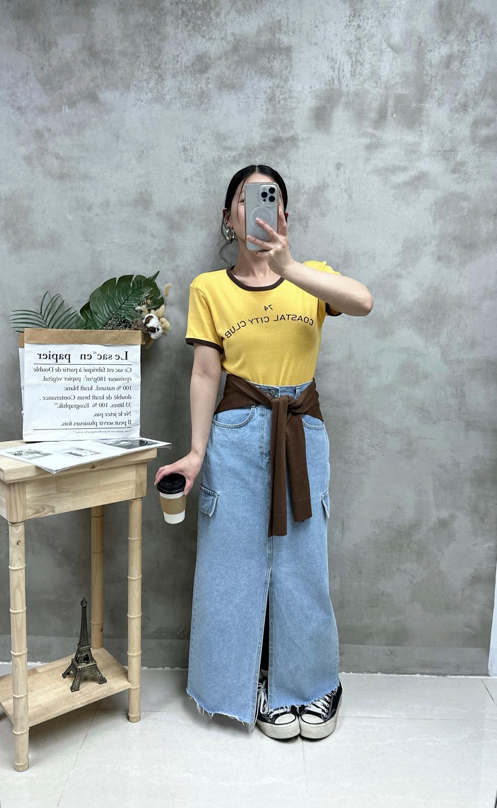 K07 拼色領Tee