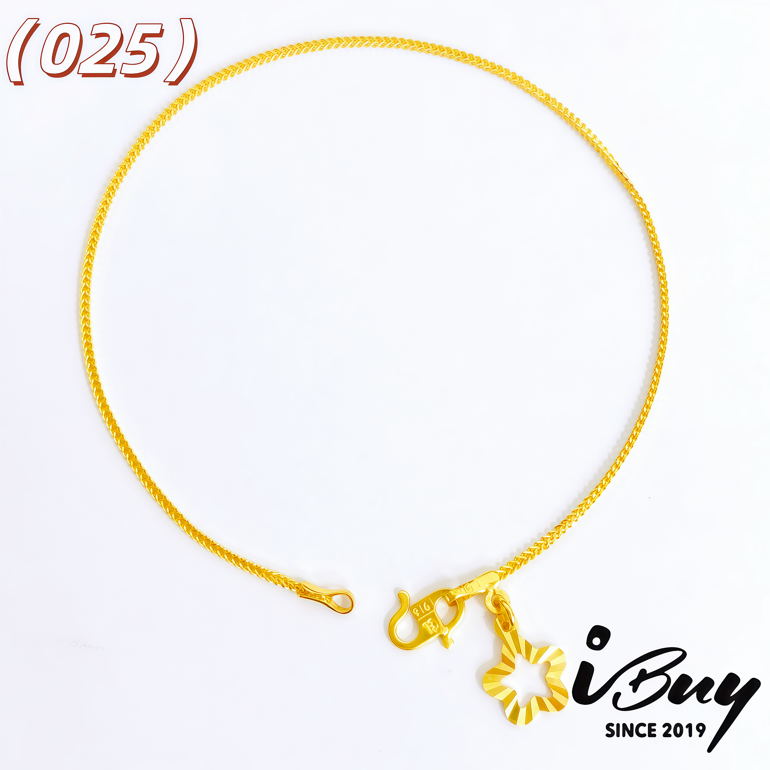 916 GOLD QUARTET HERRINGBONE BRACELET 916 金 四方人字手链