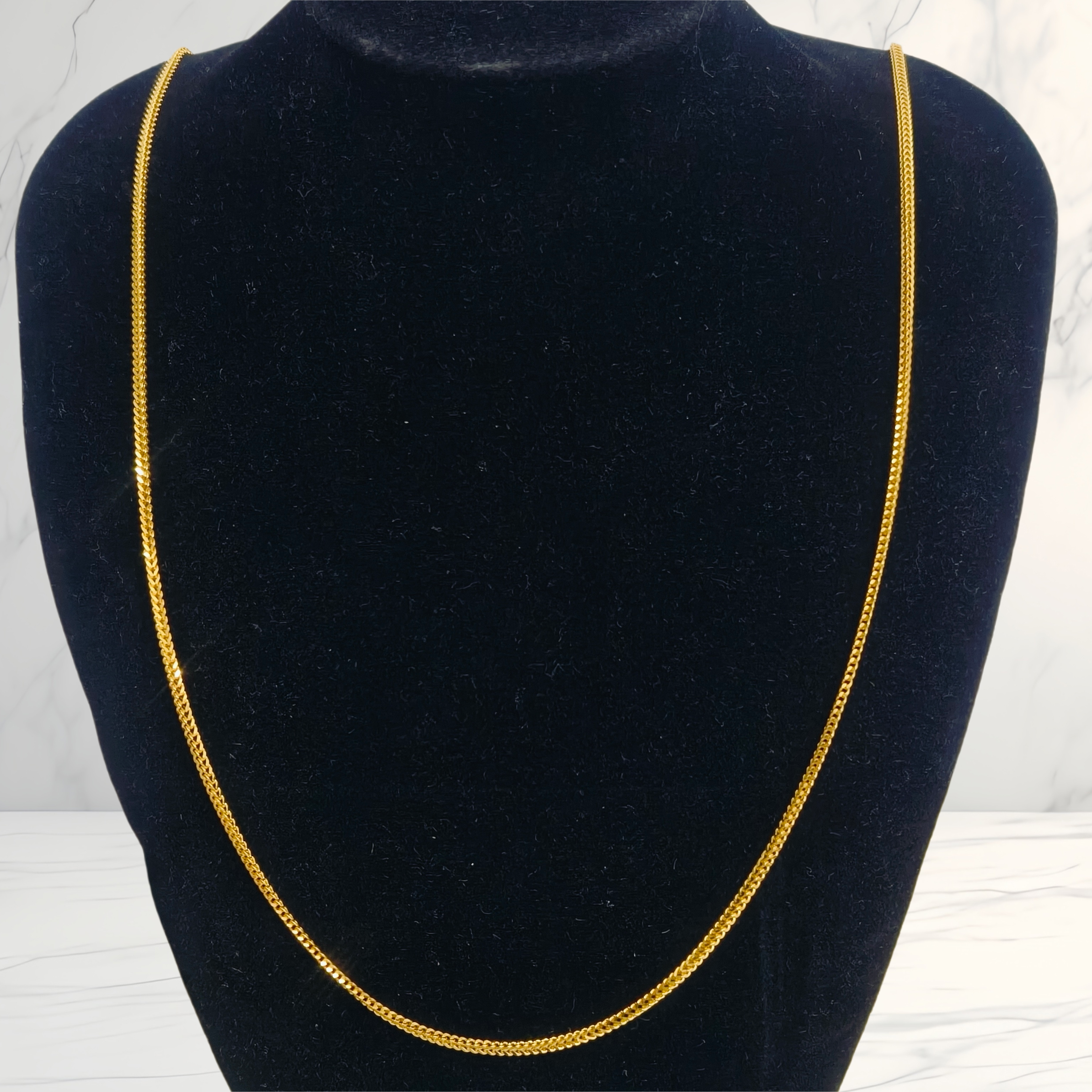 916 QUARTET HERRINGBONE NECKLACE (040) 四方人字项链