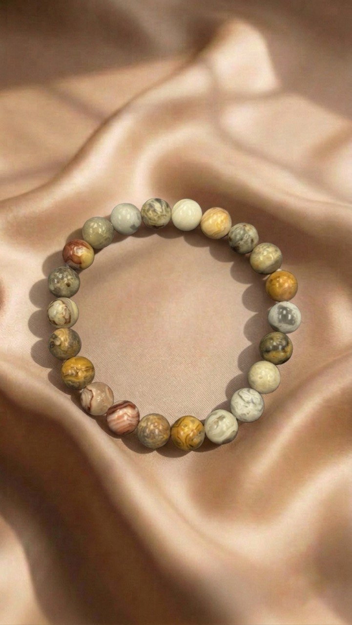 Crazy Lace Agate Crystal Bracelet 