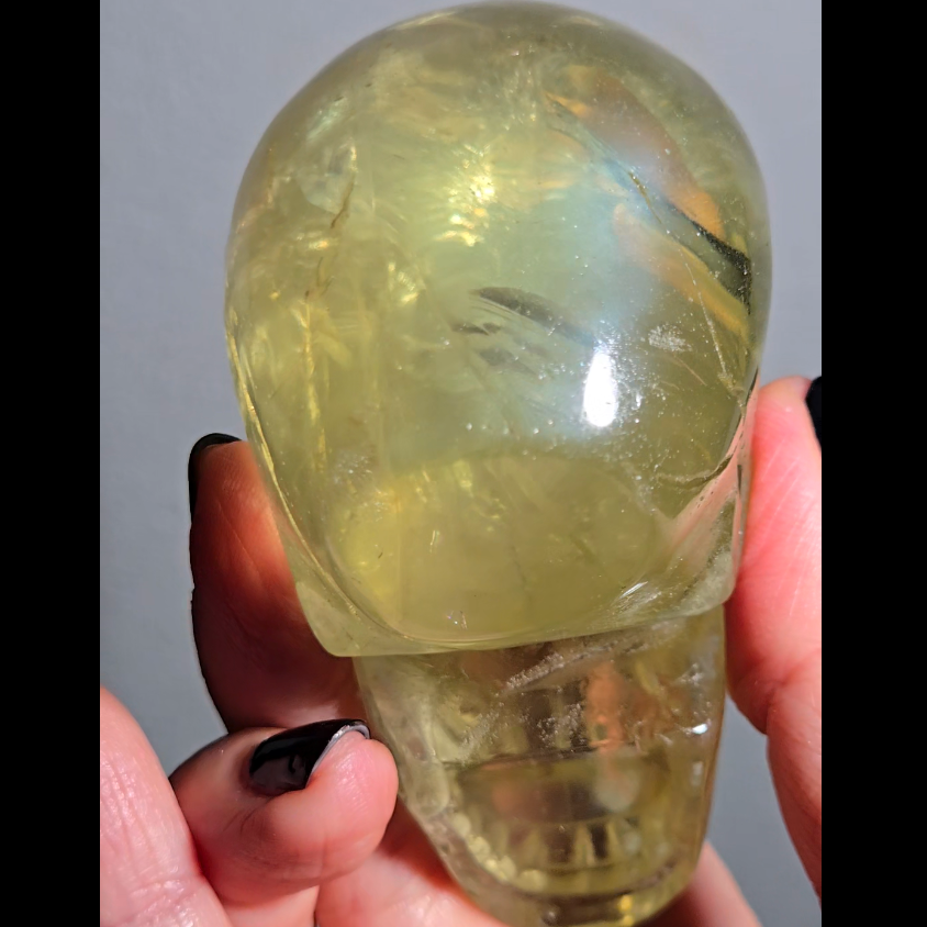 High-grade citrine skull with rainbows and saturation - C58