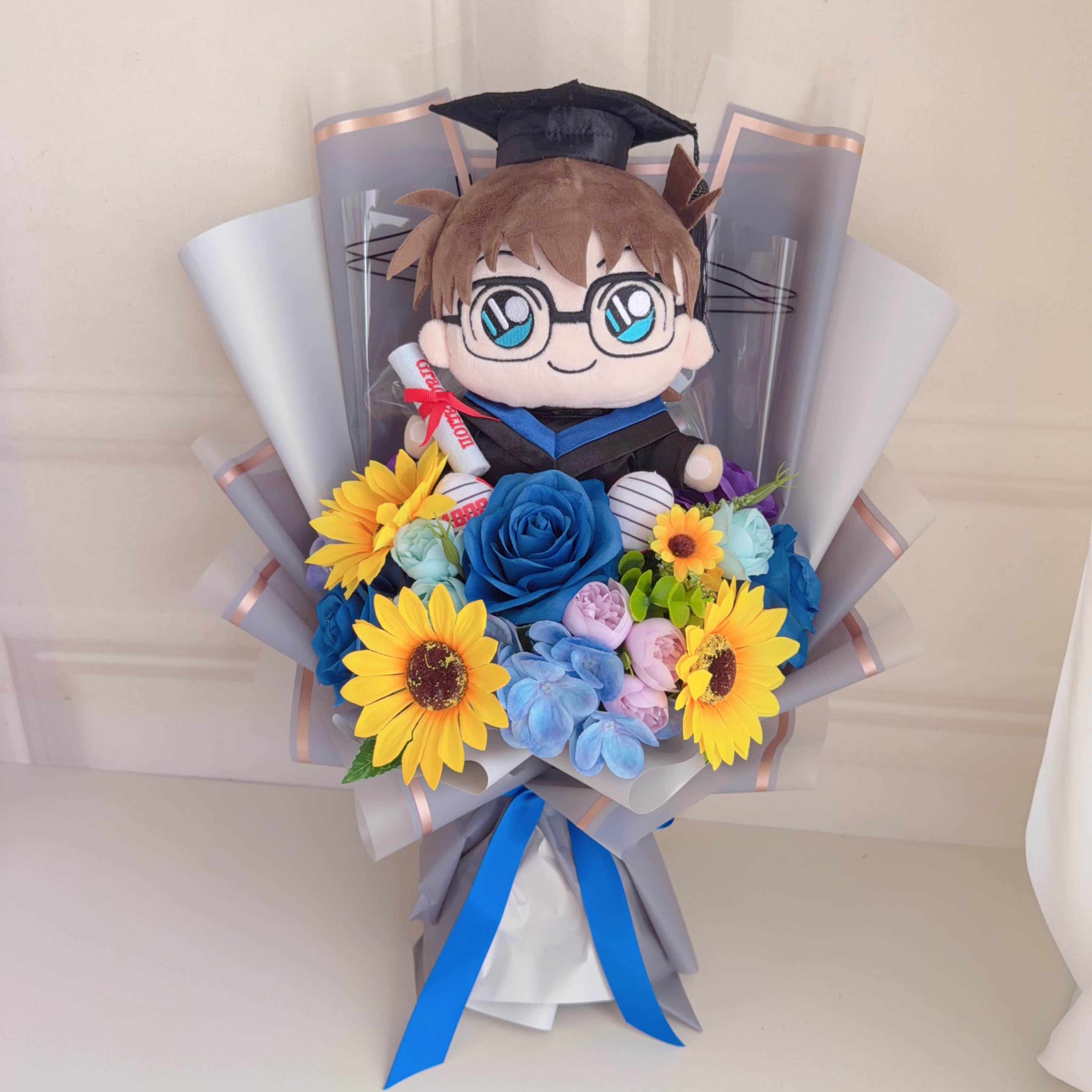 (現貨) 柯南畢業公仔花