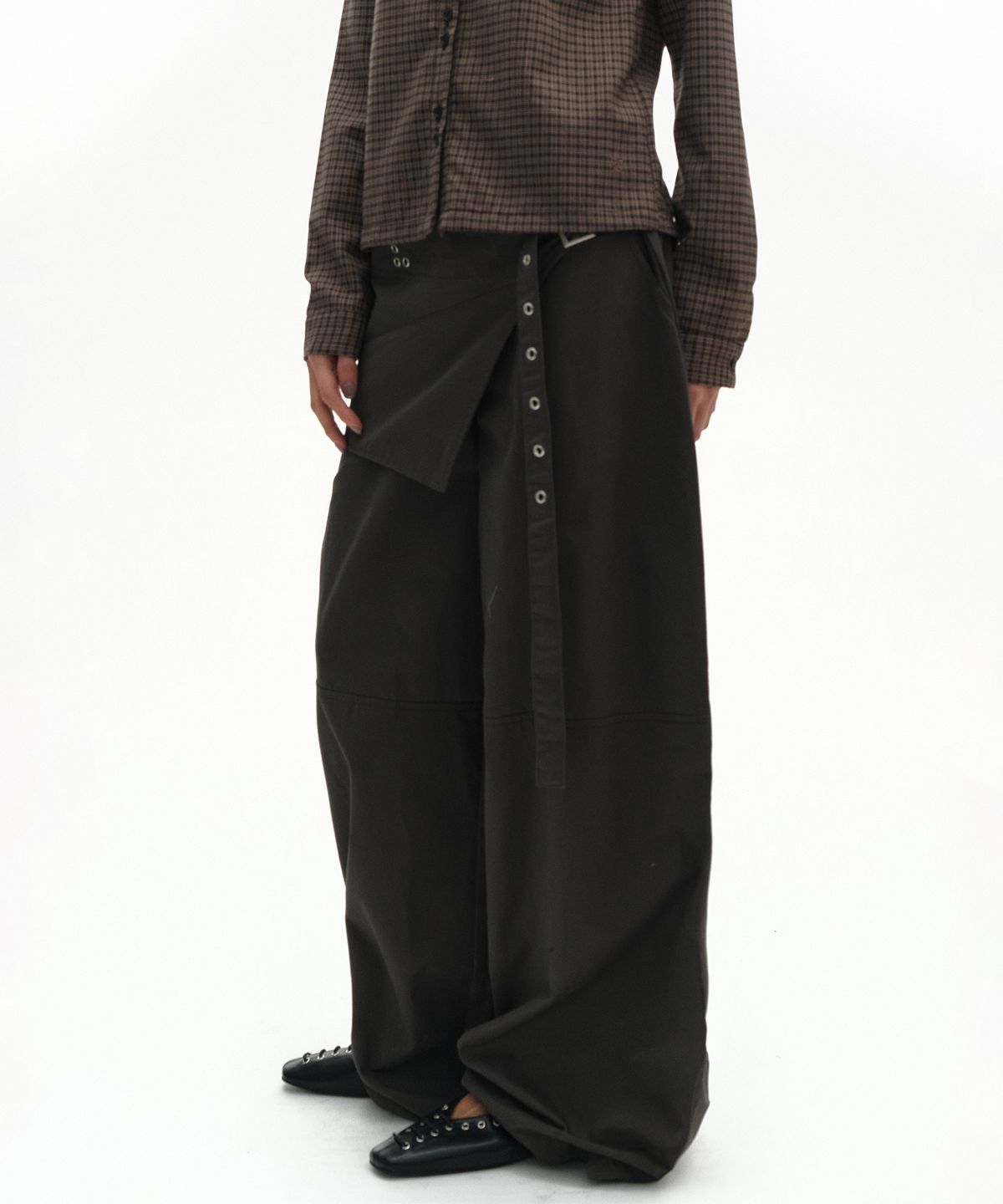 🇰🇷訂購｜ PLACE STUDIO 26SS｜Eyelet Belted Wrap Layered Two-Piece Pants 