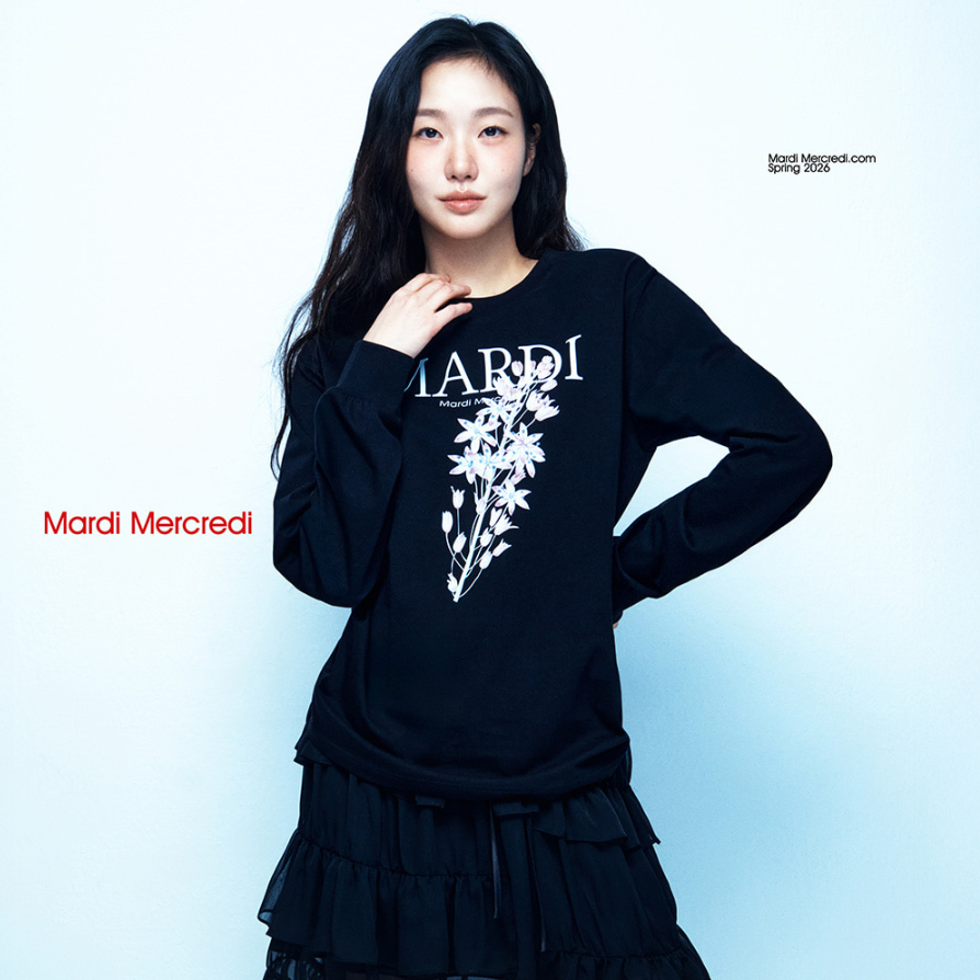 [Mardi Mercredi] TSHIRT LONG SLEEVE LILIES 01_BLACK
