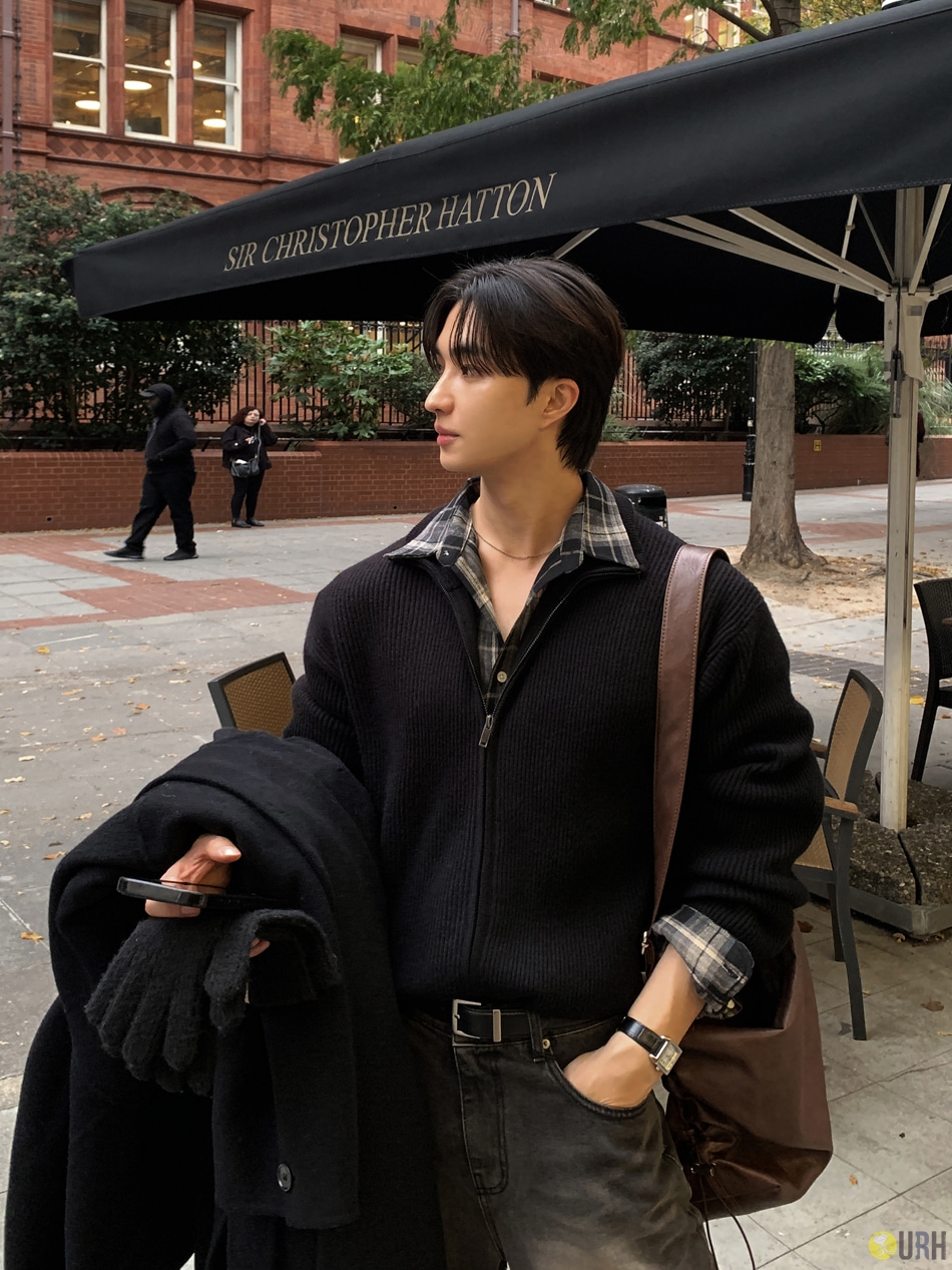 【100%保證韓國直送】日常寬鬆版型質感格紋長袖恤衫 Daily Oversized Fit Check Shirt RL114594