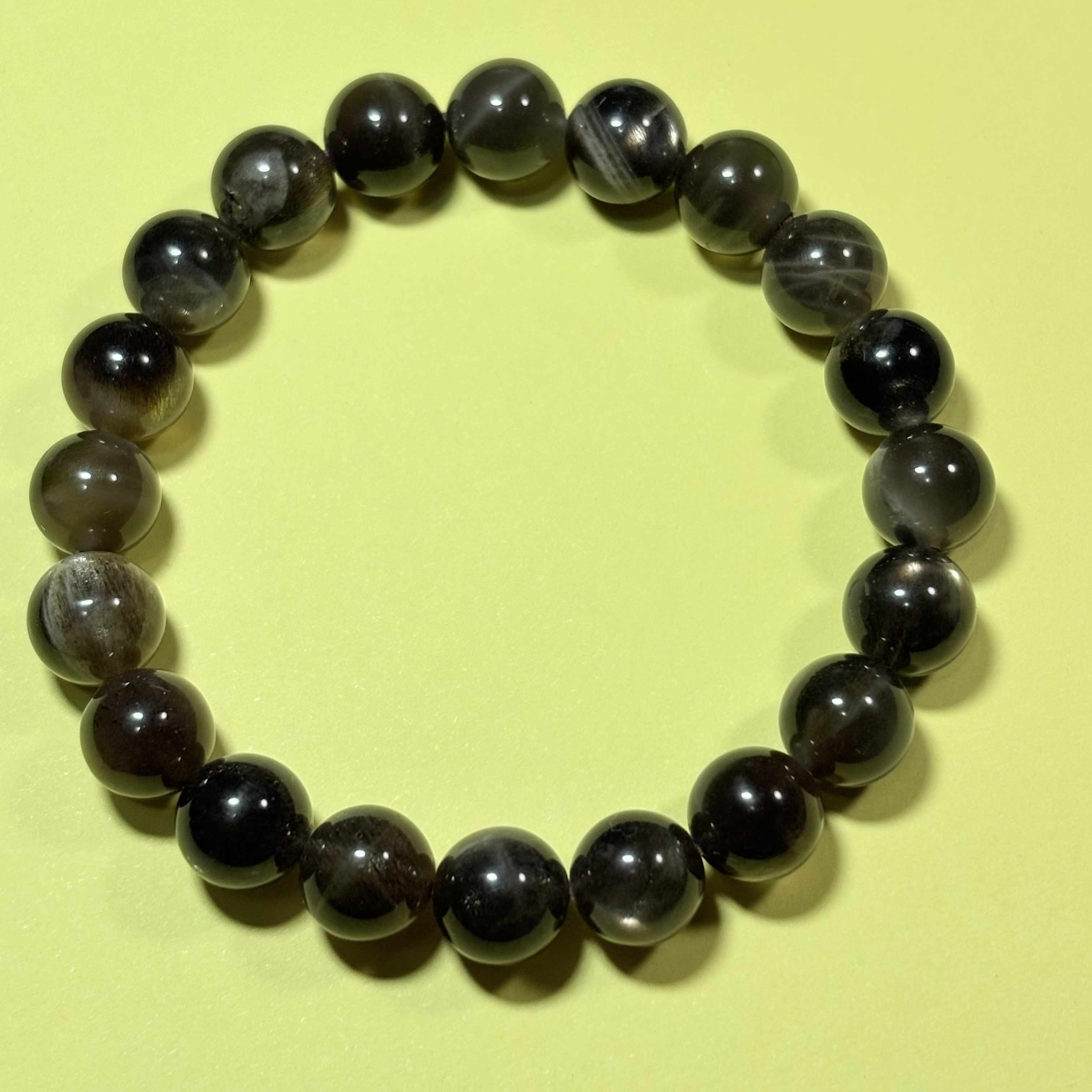 10mm黑幹體黑太陽石手串No.3060